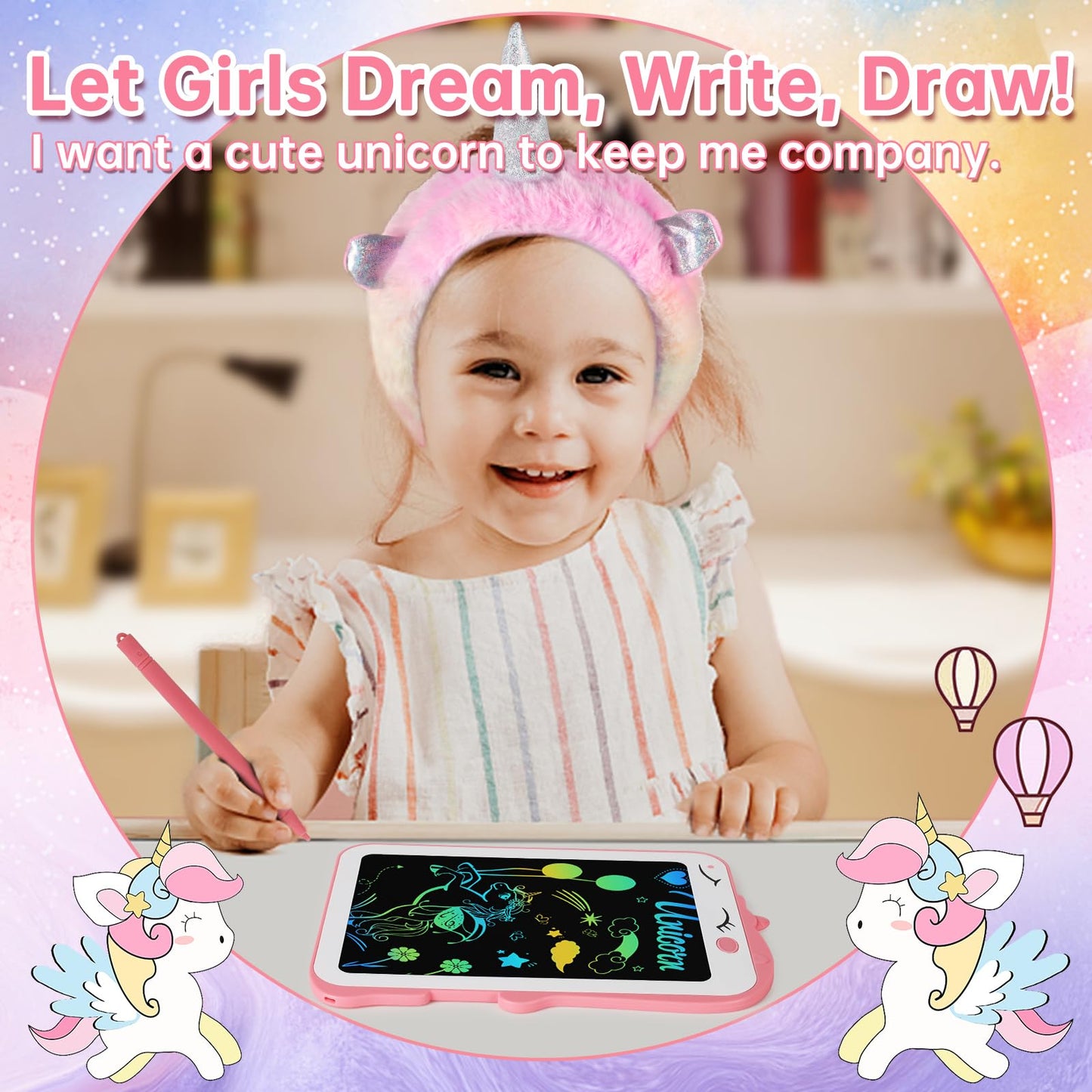 Jenria 9-Piece Unicorn Gift Set for Girls – Birthday & Gift Ideas for Ages 3-12