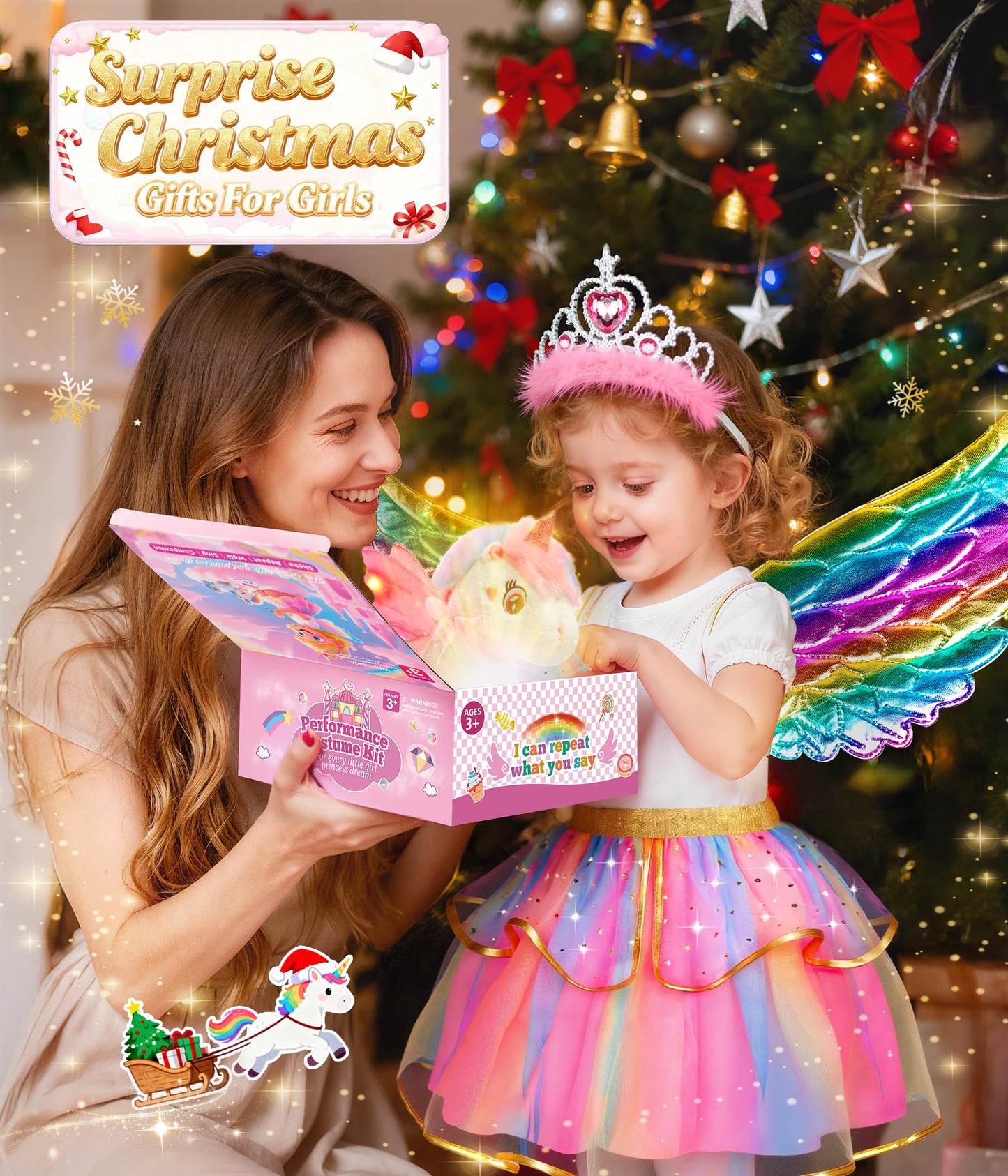 Jeowoqao Unicorn Toys for Girls 4-6 — Interactive Walking, Singing Plush with Painting Kit