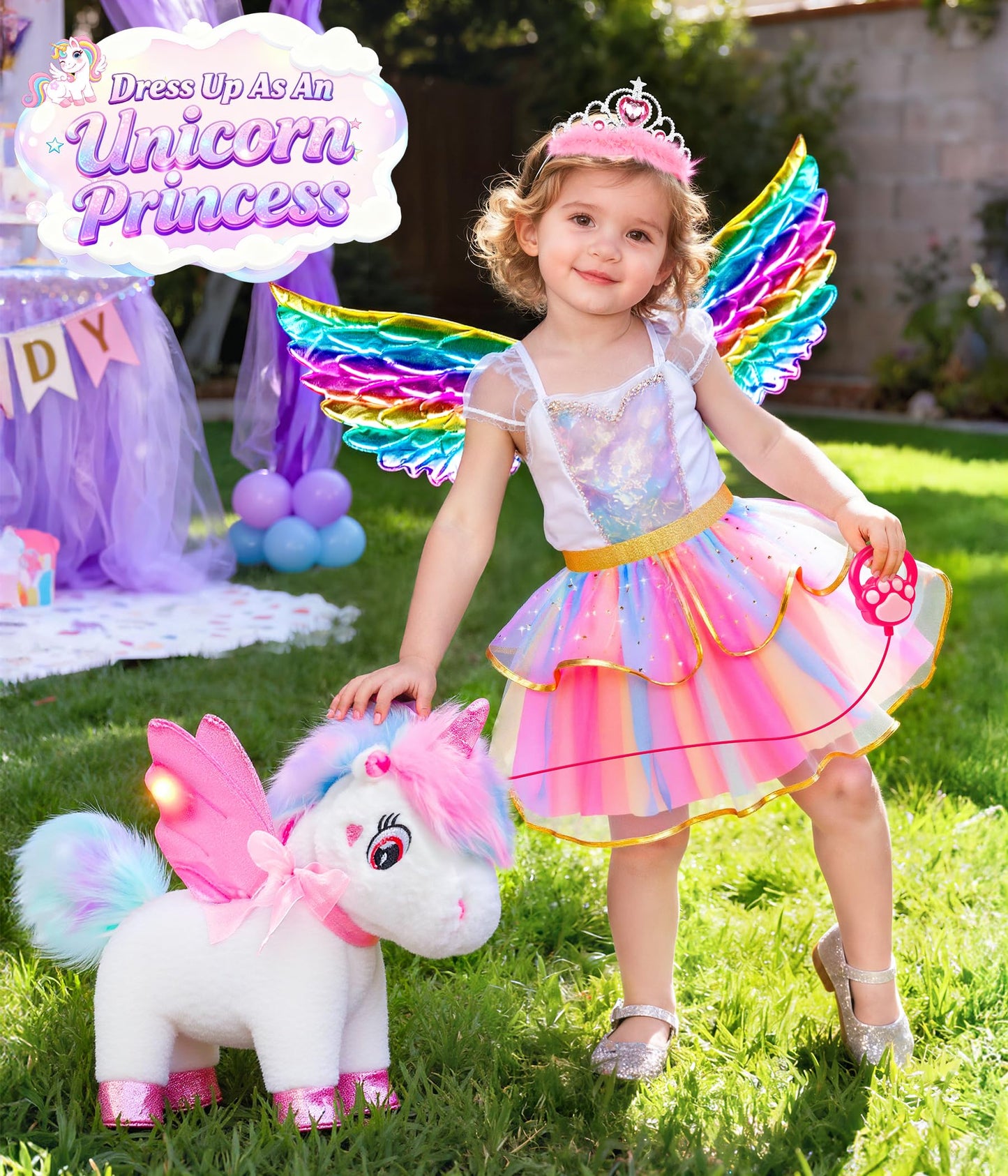 Jeowoqao Unicorn Toys for Girls 4-6 — Interactive Walking, Singing Plush with Painting Kit