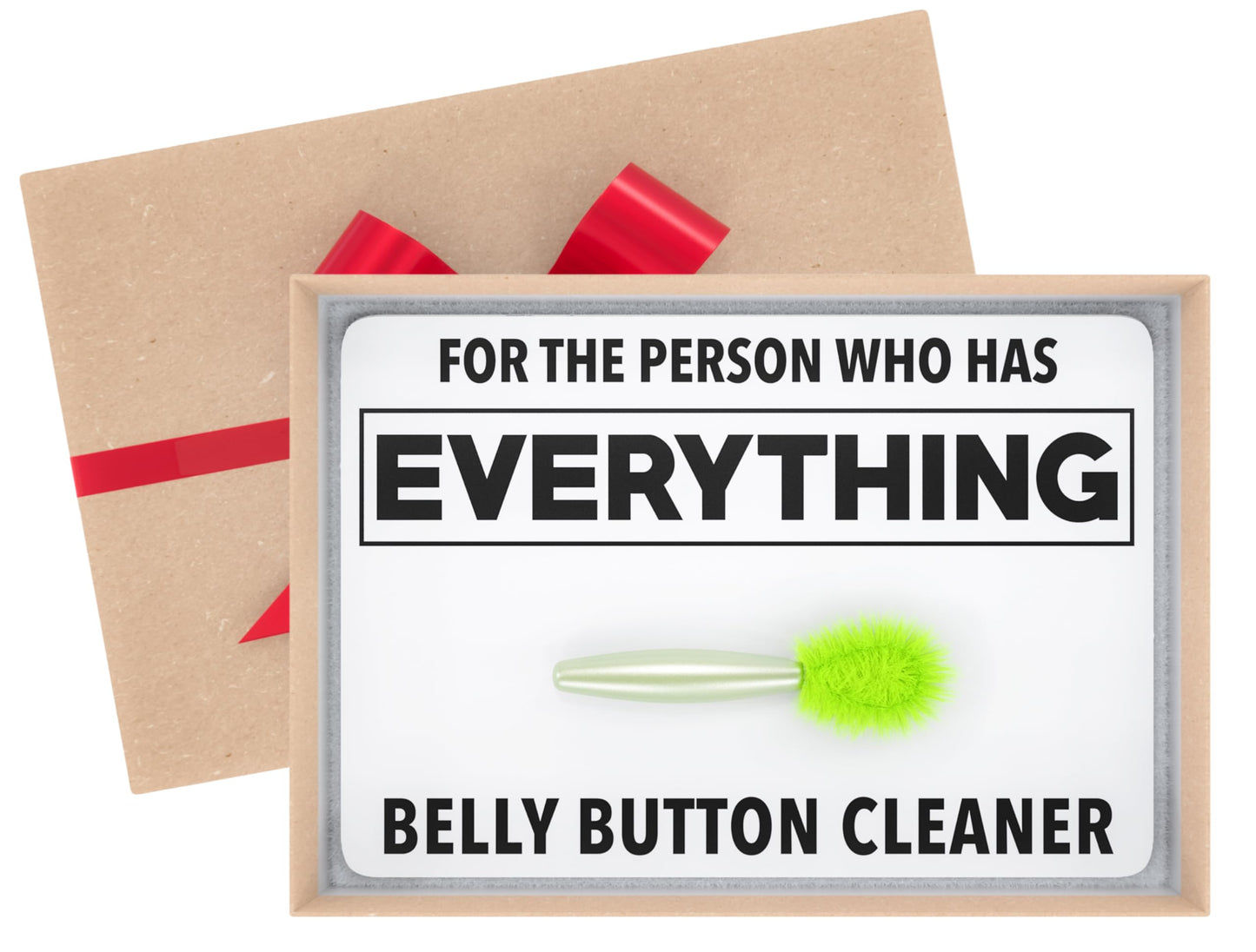 Jergrim Belly Button Lint Brush — Funny Gag Gift for Adults (Green/Kraft)