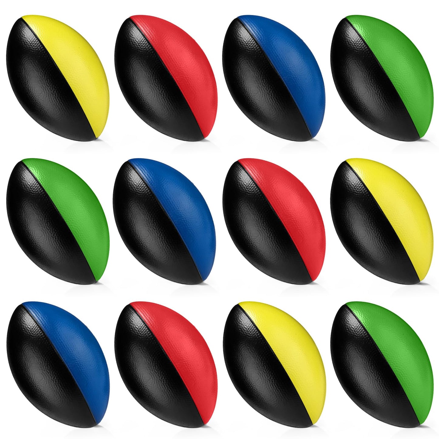 Jerify 12 Pcs Mini Foam Footballs – 7 Inch Spiral Design for Kids Indoor Outdoor Play