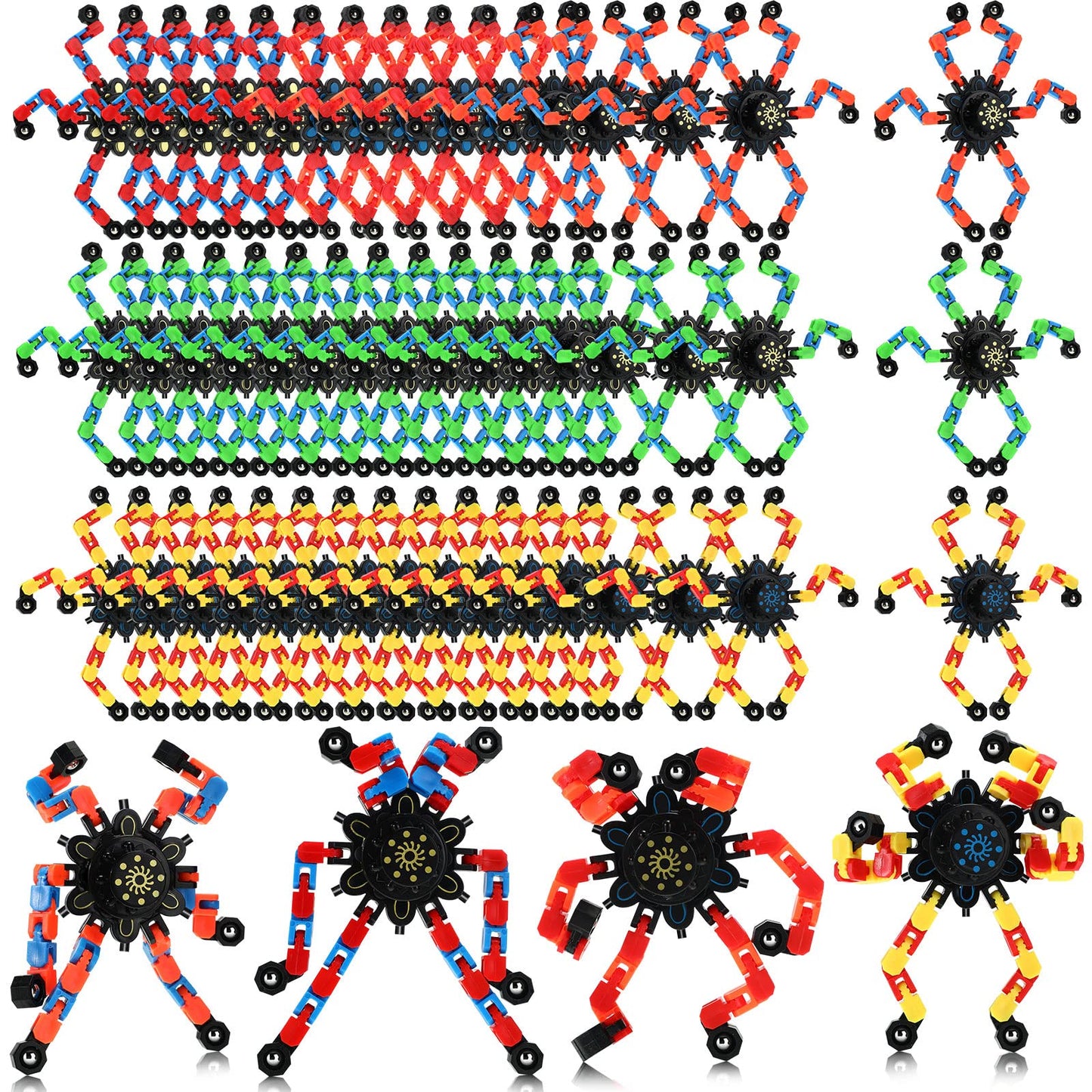 Jerify 40-Pack Funny Sensory Fidget Toy Transformable Chain Robot – Stress Relief & Fun