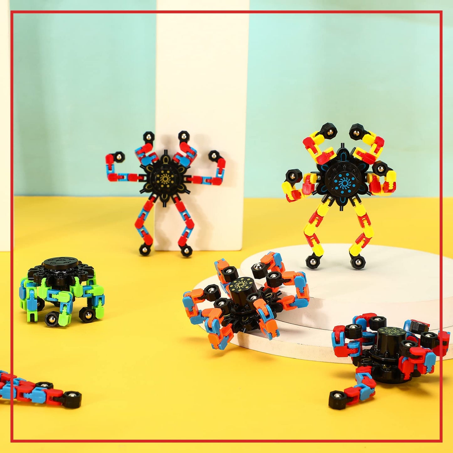Jerify 40-Pack Funny Sensory Fidget Toy Transformable Chain Robot – Stress Relief & Fun
