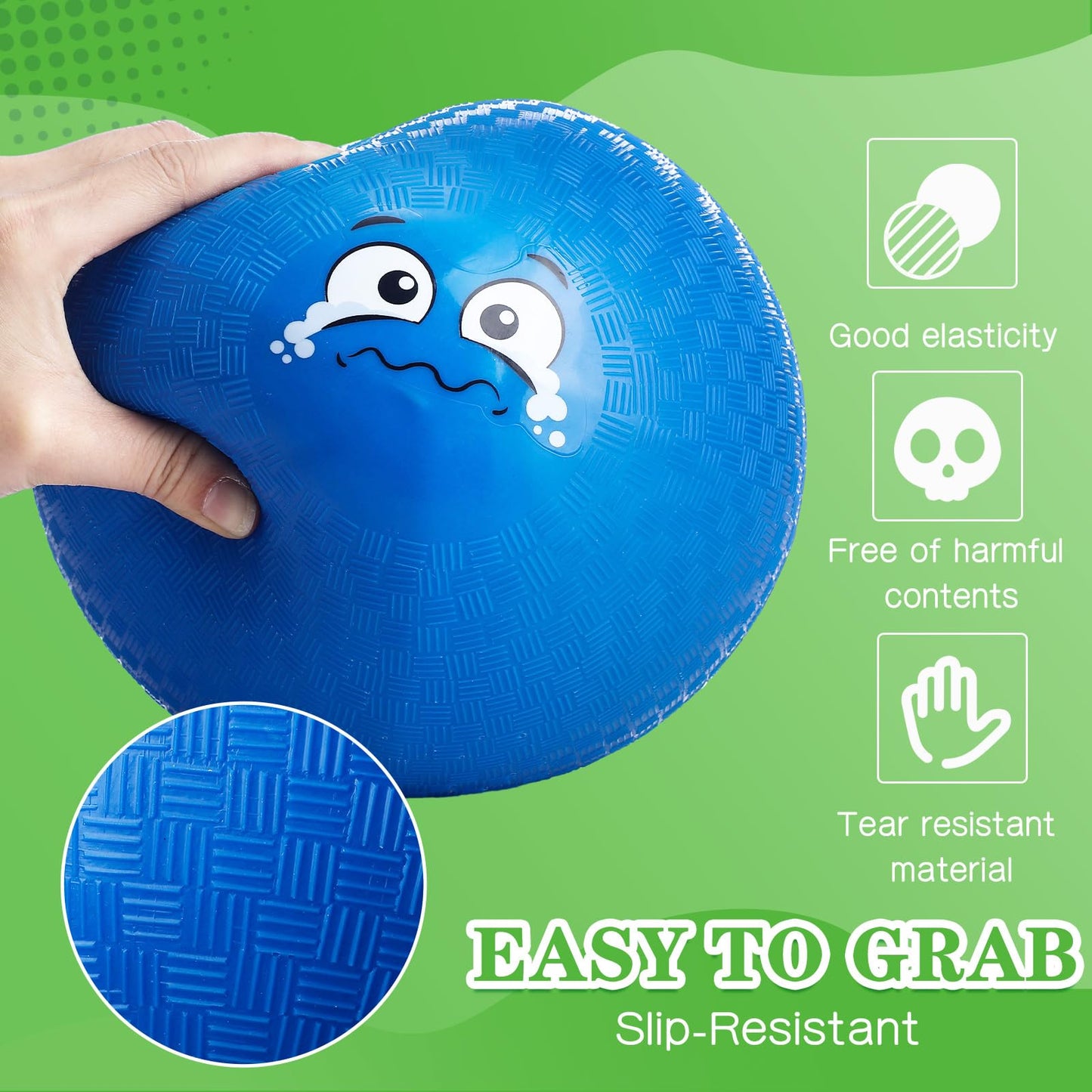 Jerify 30 Pcs 6.3-Inch Dodgeballs – Colorful Emotion Playground Balls for Indoor & Outdoor Games