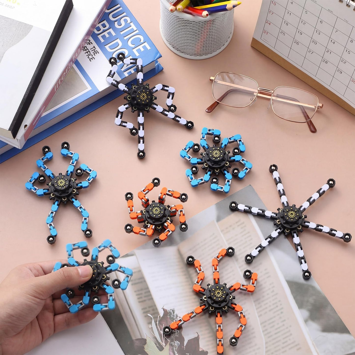 Jerify 40-Pack Transformable Chain Robot Fidget Toys – Sensory Spinners for Focus, Stress Relief, and DIY Fun