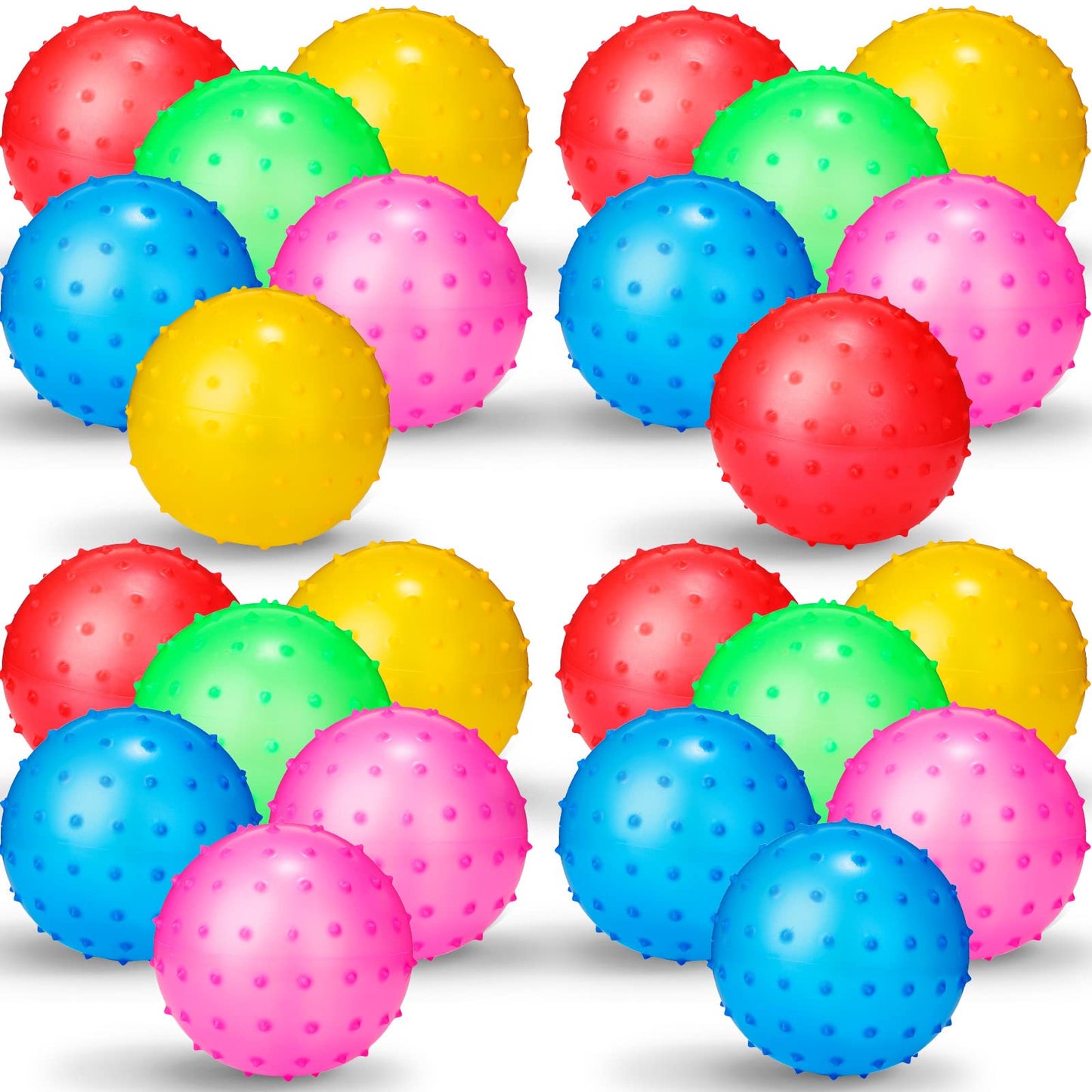 Jerify 24 Pieces Knobby Balls – 4.72-Inch Bouncy Spiky Sensory Ball Set for Indoor and Outdoor Play