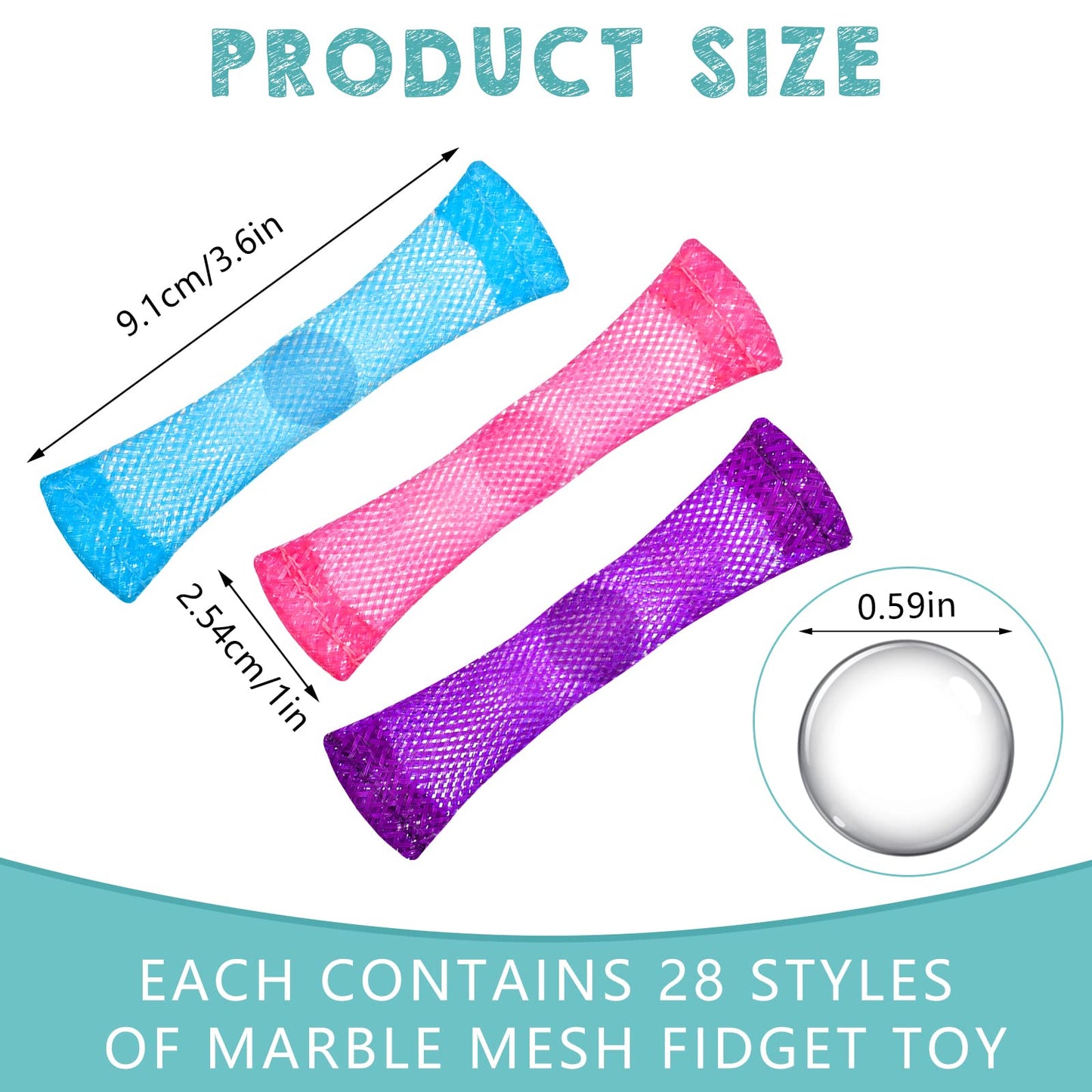 Jerify 200-Piece Marble Mesh Fidget Toys – Silent Stress-Relief for Adults & Classrooms