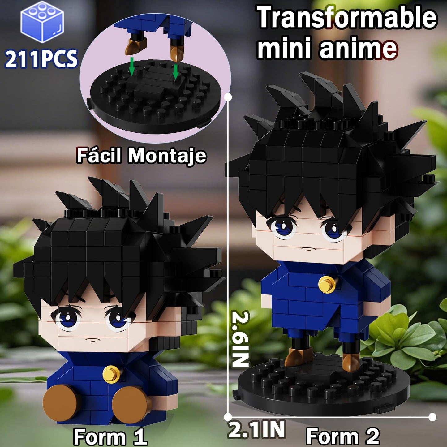 JESGO 5 JJK Jujutsu Battle Figures Building Blocks Set – 961PCS, 2-in-1 Sitting & Standing Collectibles