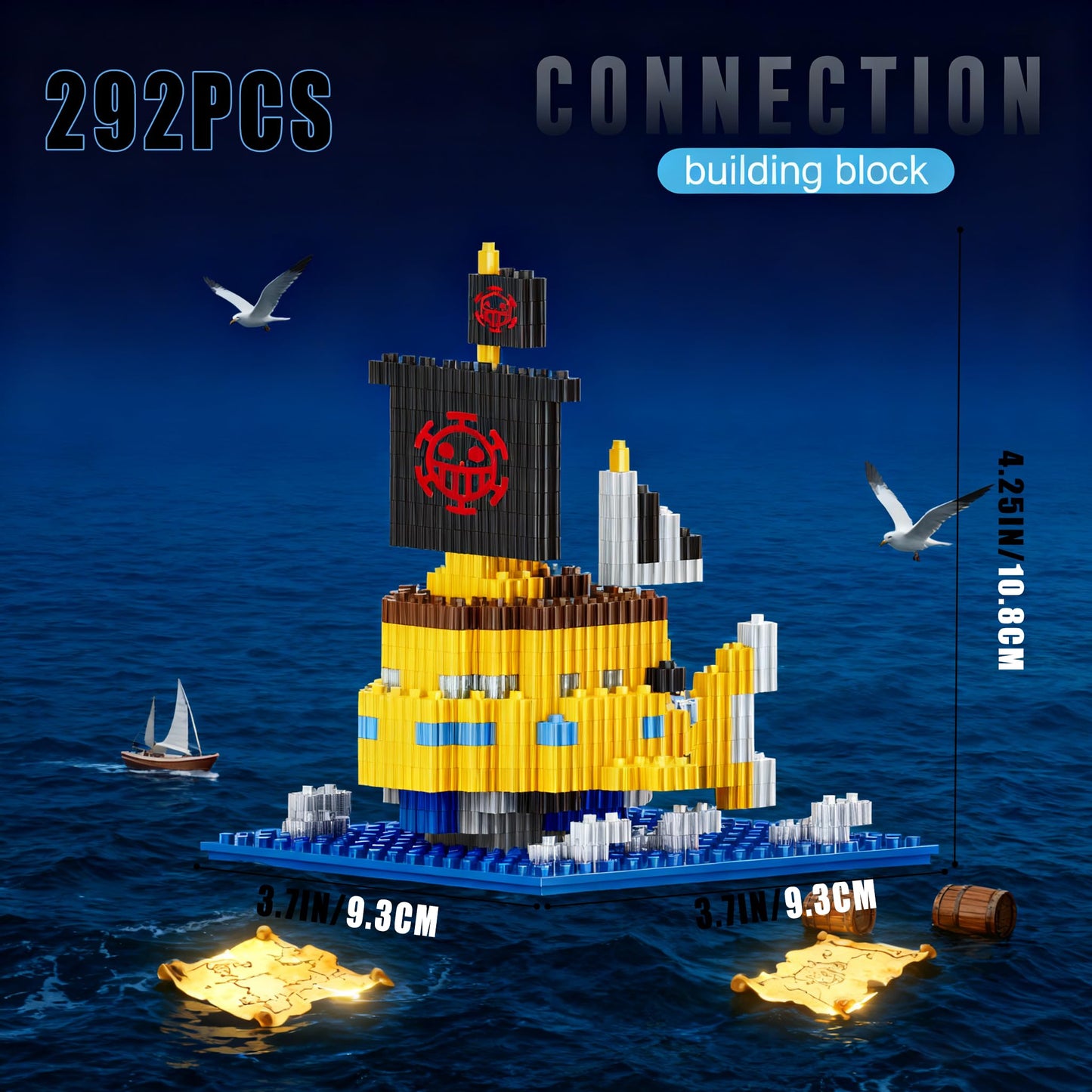 JESGO 5 Mini Pirate Ship Building Blocks | Collectible Ship Sets for Teens 14+