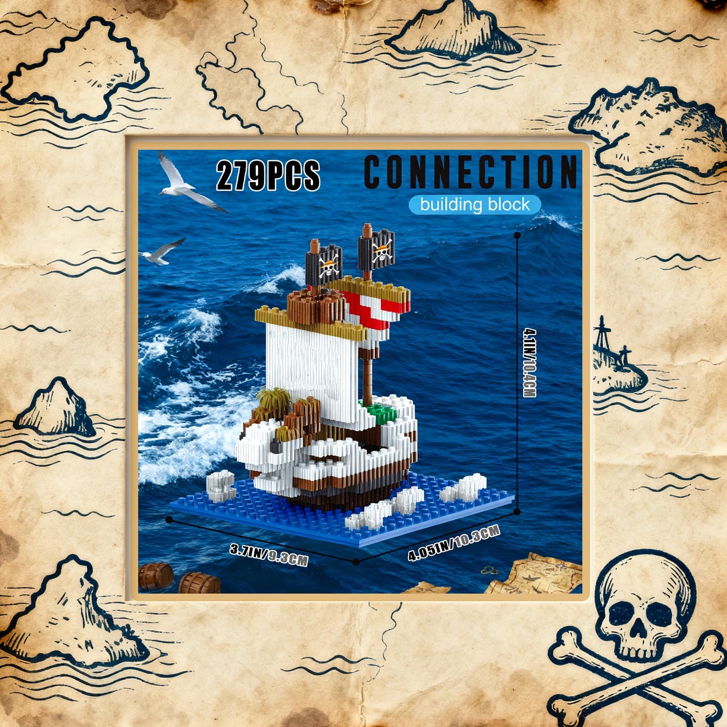 JESGO 5 Mini Pirate Ship Building Blocks | Collectible Ship Sets for Teens 14+
