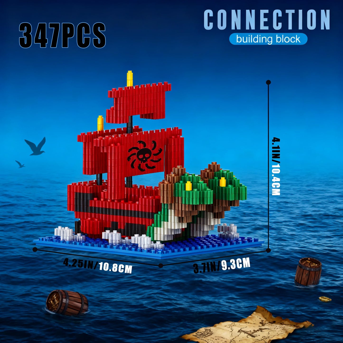 JESGO 5 Mini Pirate Ship Building Blocks | Collectible Ship Sets for Teens 14+