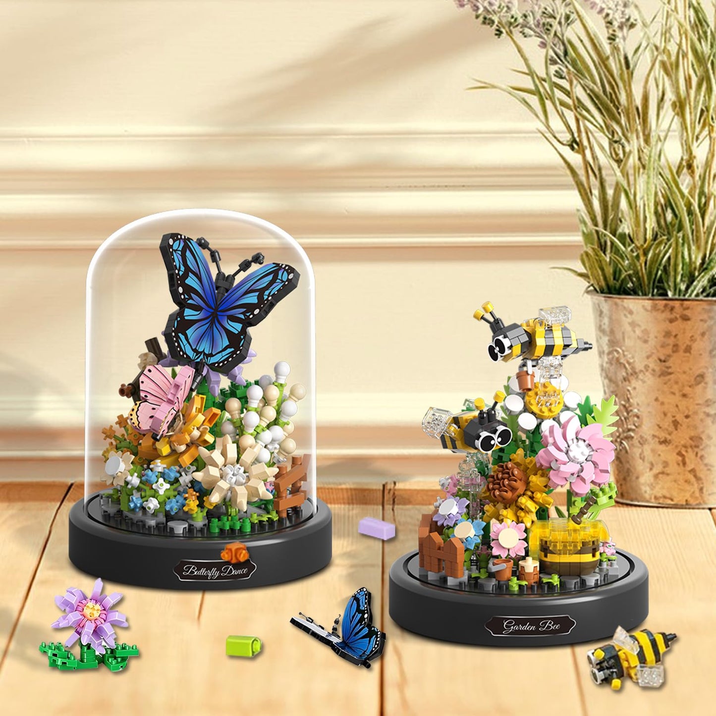 JESGO 2 Flowers Bouquet Building Set – Insects, Bees & Sunflowers (1118 PCS)