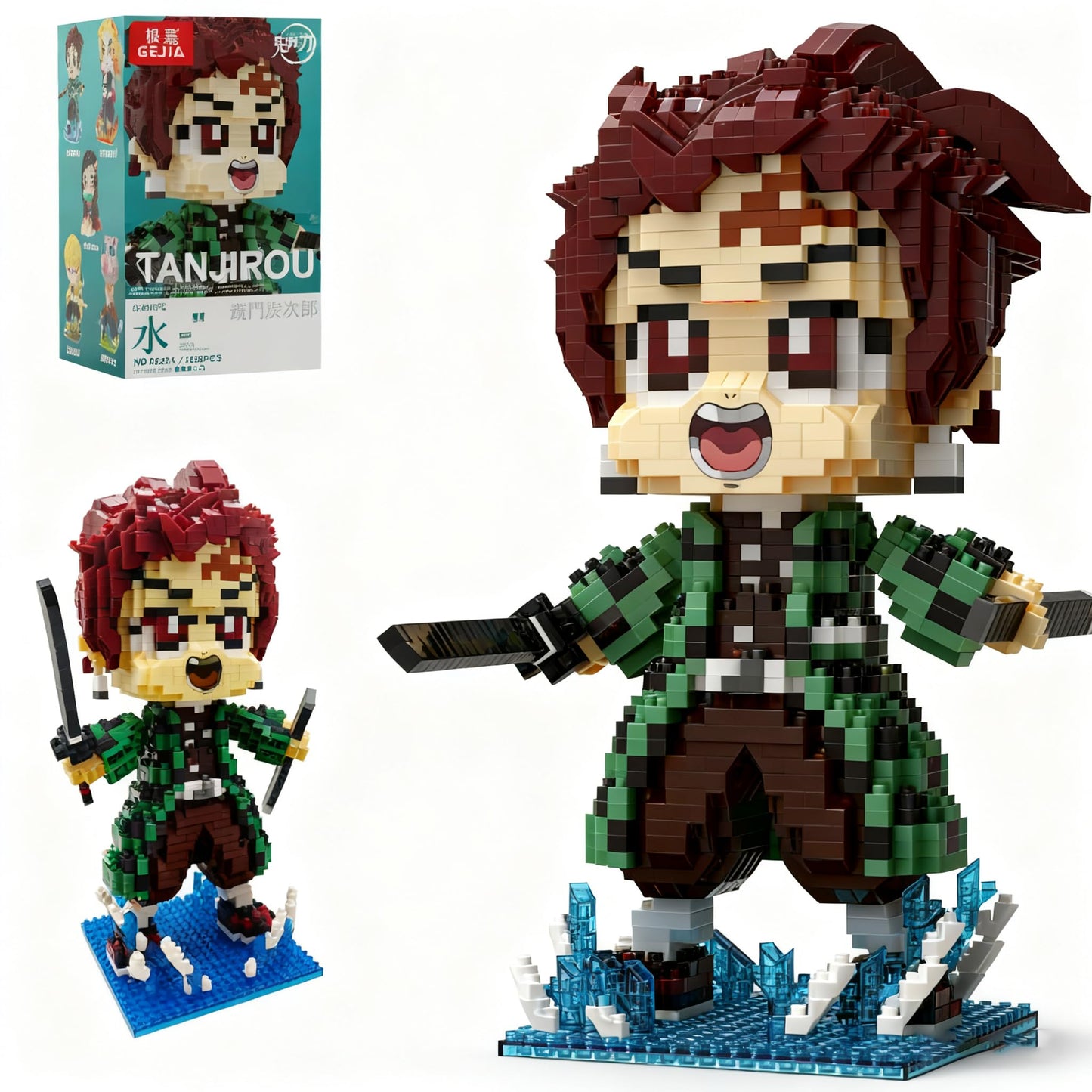 JESGO Kill Demon Figure Tanji rou Building Block Set | Monster Slayer Protagonist Micro Brick Models 1500PCS
