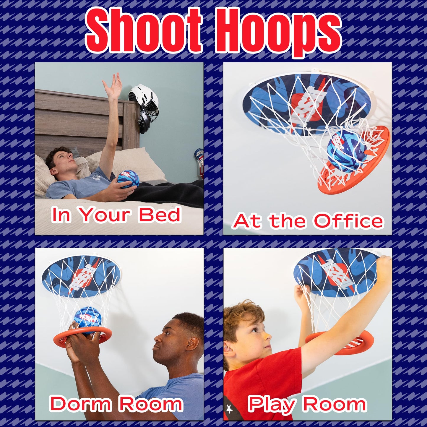 Official Jesser Mini Ceiling Basketball Hoop – 2 Exclusive Foam Balls | Indoor Fun for Kids, Teens & Families