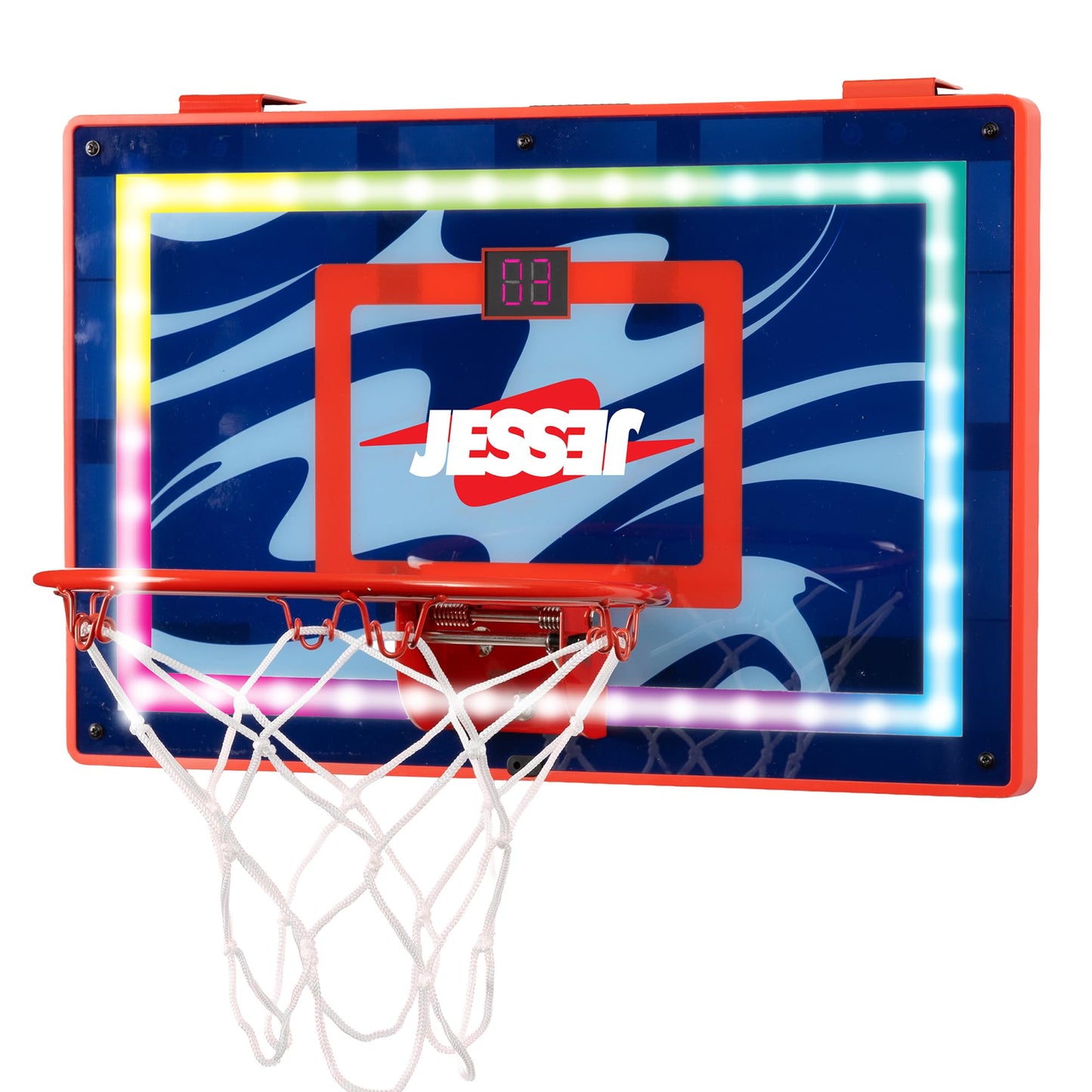 Jesser Hoop Over The Door Mini Basketball Hoop – LED Scoring, 2 Modes, 5-inch Ball | Indoor Kids 6+