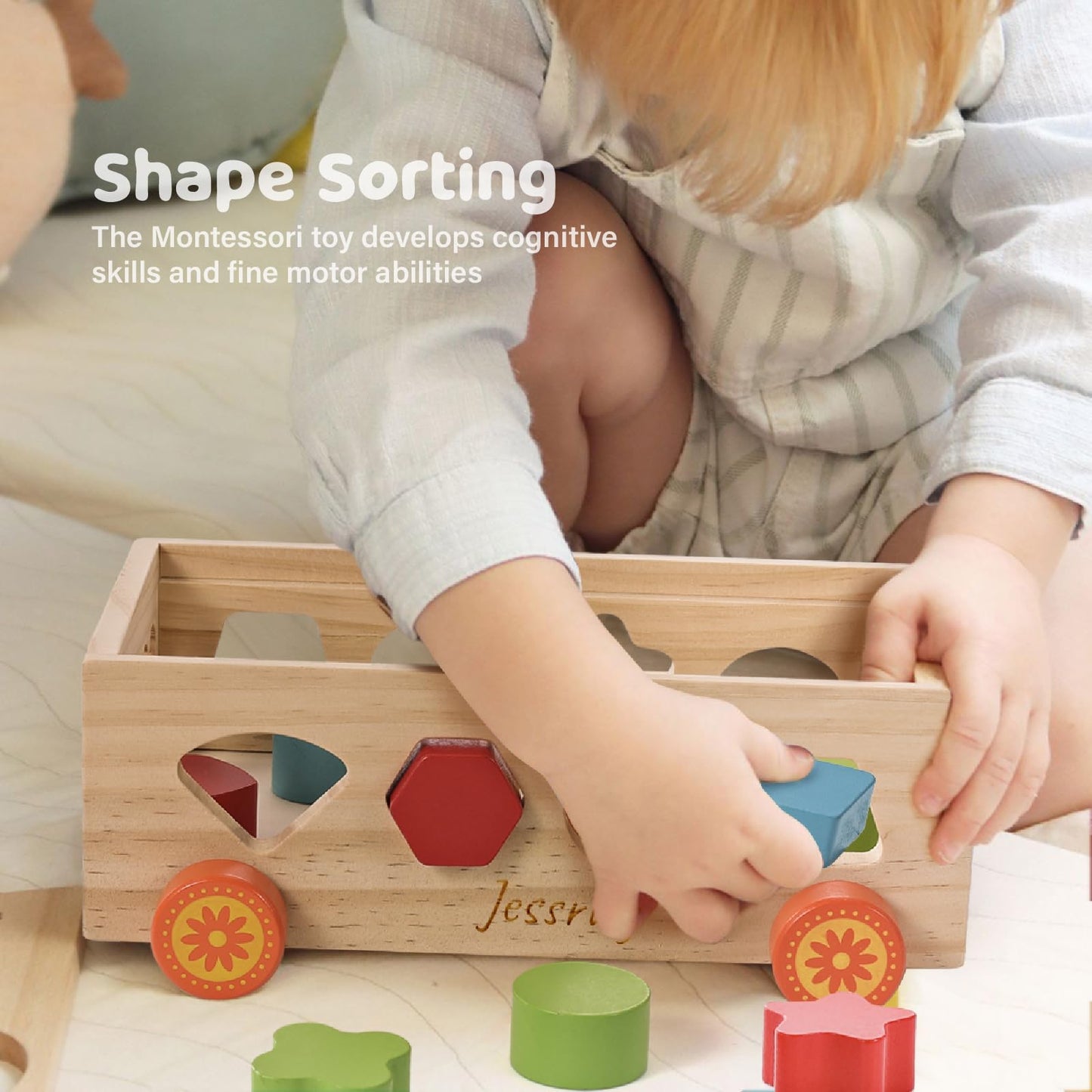 Jessruly Shape Sorter: Wooden Xylophone & Montessori Number Puzzle for Babies and Toddlers