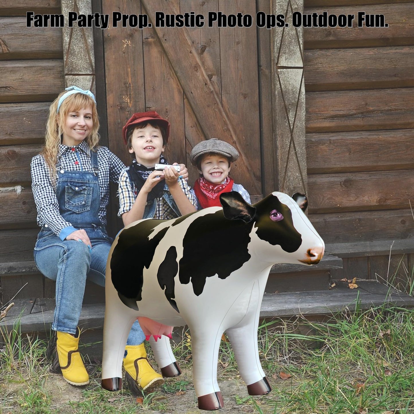 Jet Creations Cow Inflatable - 37-Inch Baby Cow for Pool Parties, Birthday Decor, Indoor/Outdoor Decor
