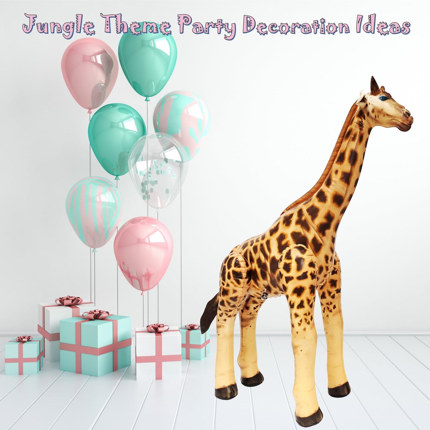 Jet Creations 36in Inflatable Giraffe Toy for Pool Parties, Birthdays, Indoor & Outdoor Decor