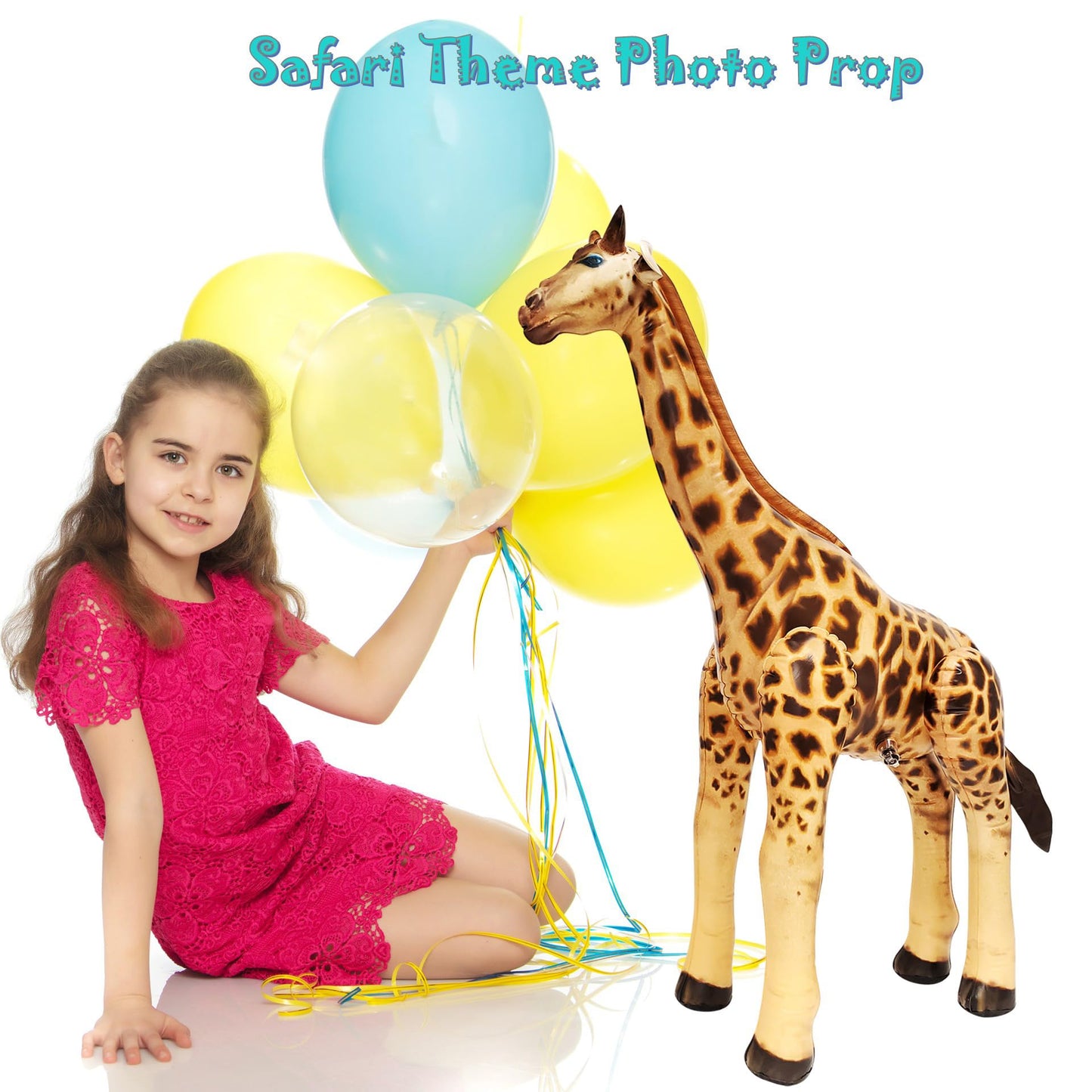 Jet Creations 36in Inflatable Giraffe Toy for Pool Parties, Birthdays, Indoor & Outdoor Decor