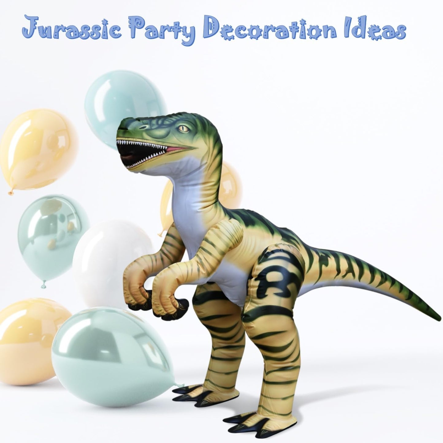 Jet Creations Large Velociraptor Inflatable — 51-Inch Durable & Lifelike Dinosaur
