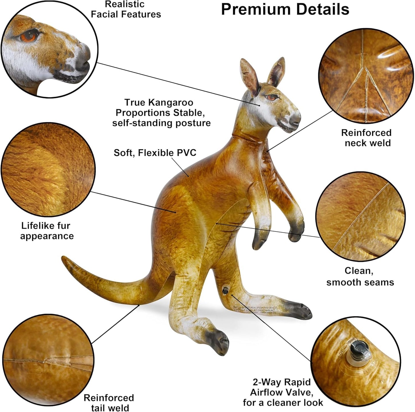 Jet Creations Kangaroo Inflatable 40x30 - Kids Display Toy, Party Decor & Photo Prop