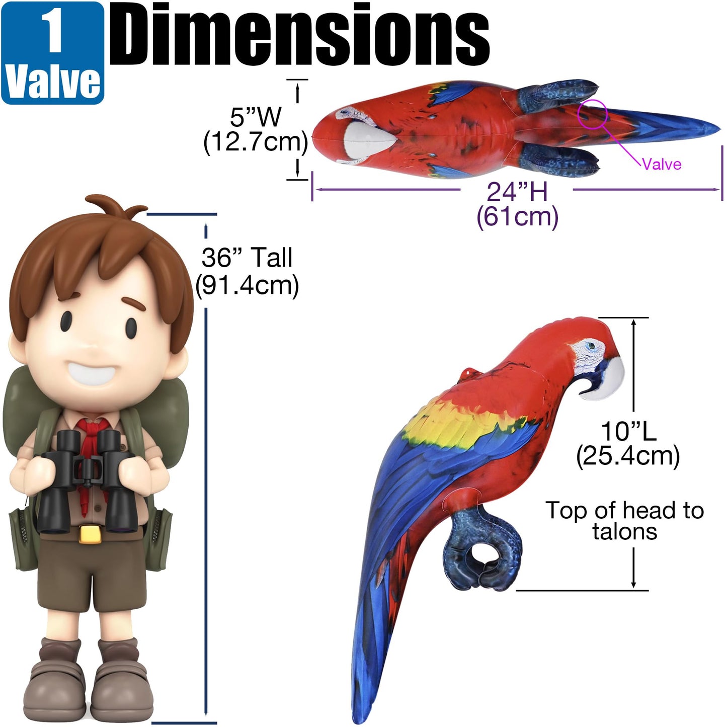 Jet Creations 24-inch Scarlet Macaw Parrot – Durable PVC, Indoor/Outdoor Decor