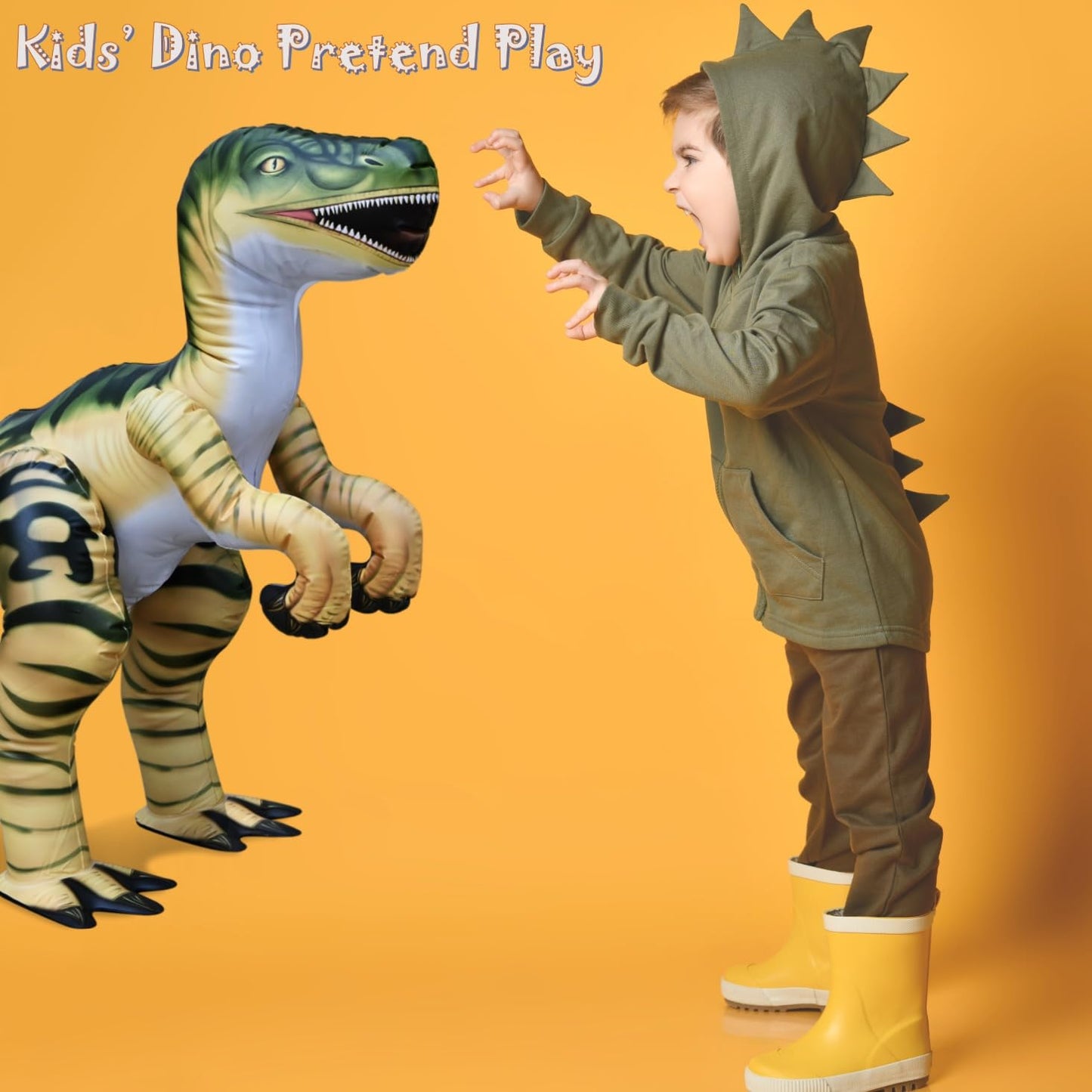 Jet Creations Large Velociraptor Inflatable — 51-Inch Durable & Lifelike Dinosaur