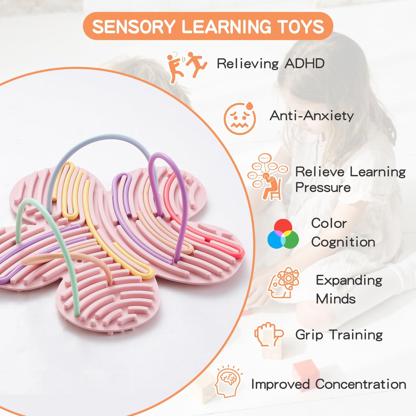 JET LAG 2-Pack Sensory Activity Board – Quiet Silicone Fidget Toy for Focus, Calm & Stress Relief