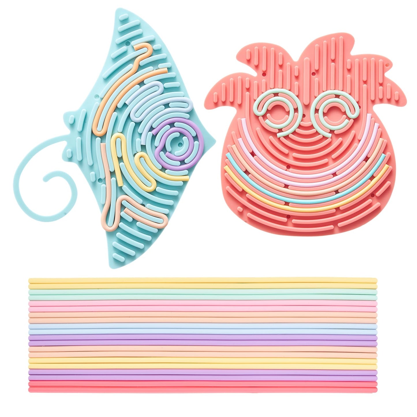 Jet Lag 2-Pack Sensory Activity Board with 20 Strings — Silent Fidget Toy for Focus, Calming & Stress Relief