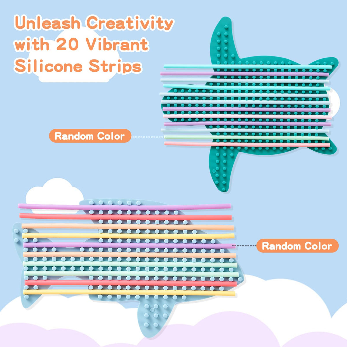 Jet Lag 2-Pack Sensory Activity Board – 20 Strings, Double-Sided Silicone Fidget Toy
