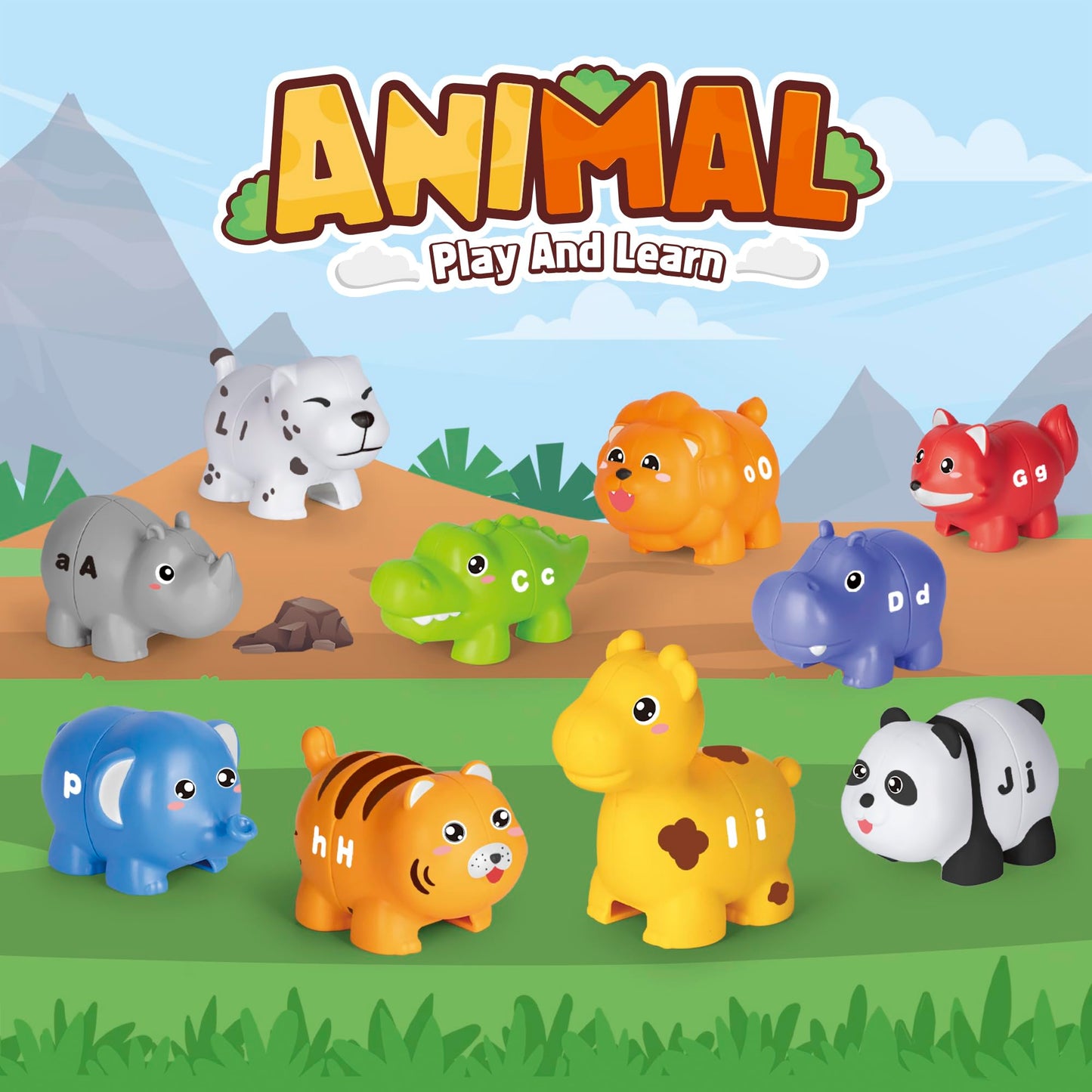 Jetbotell Learning ABC Animal Match Game for Toddlers – 52 Pcs Uppercase & Lowercase Letters
