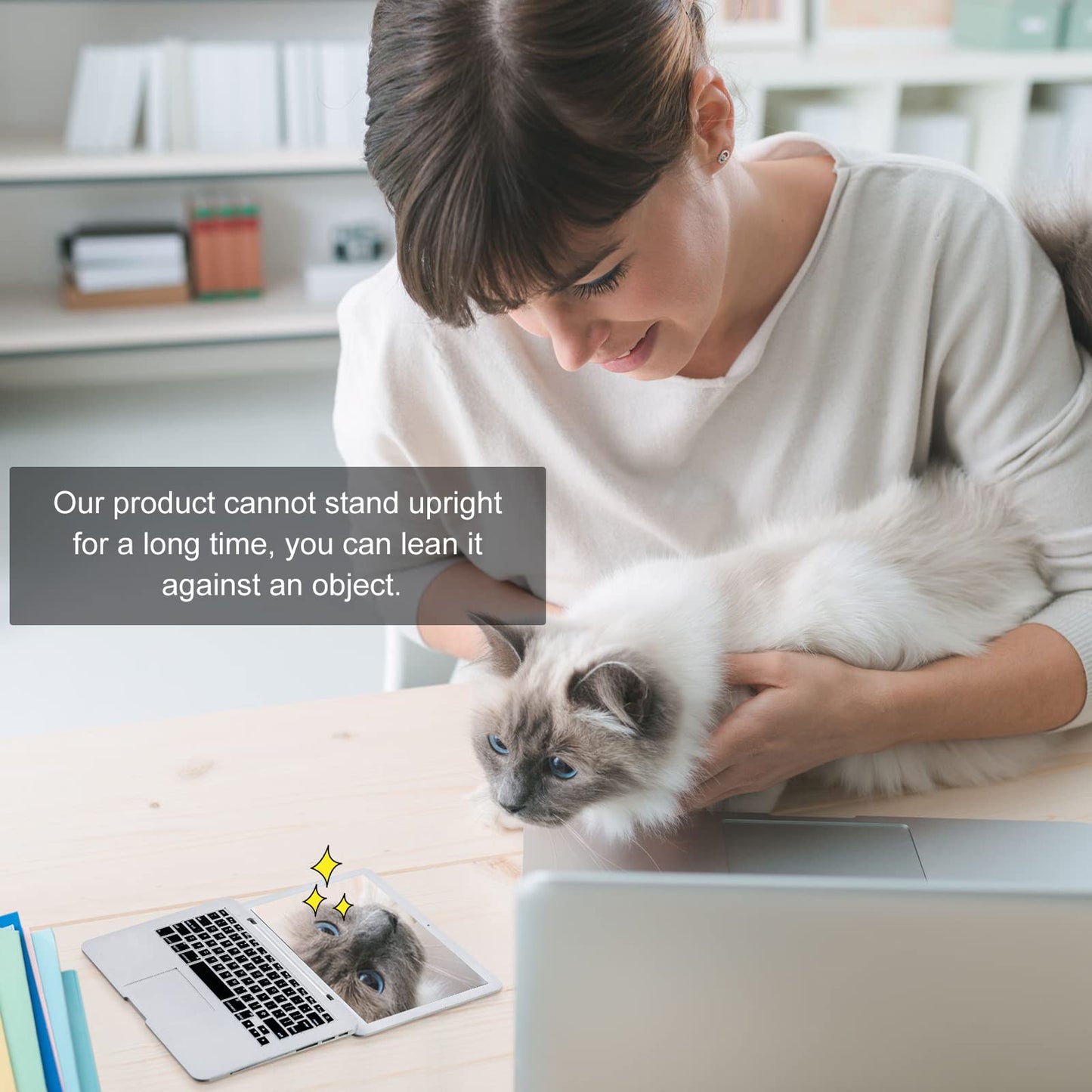Jetec Mini Cat Laptop Toy Mirror – Silver Pocket Mirror 3.7 x 2.5 in