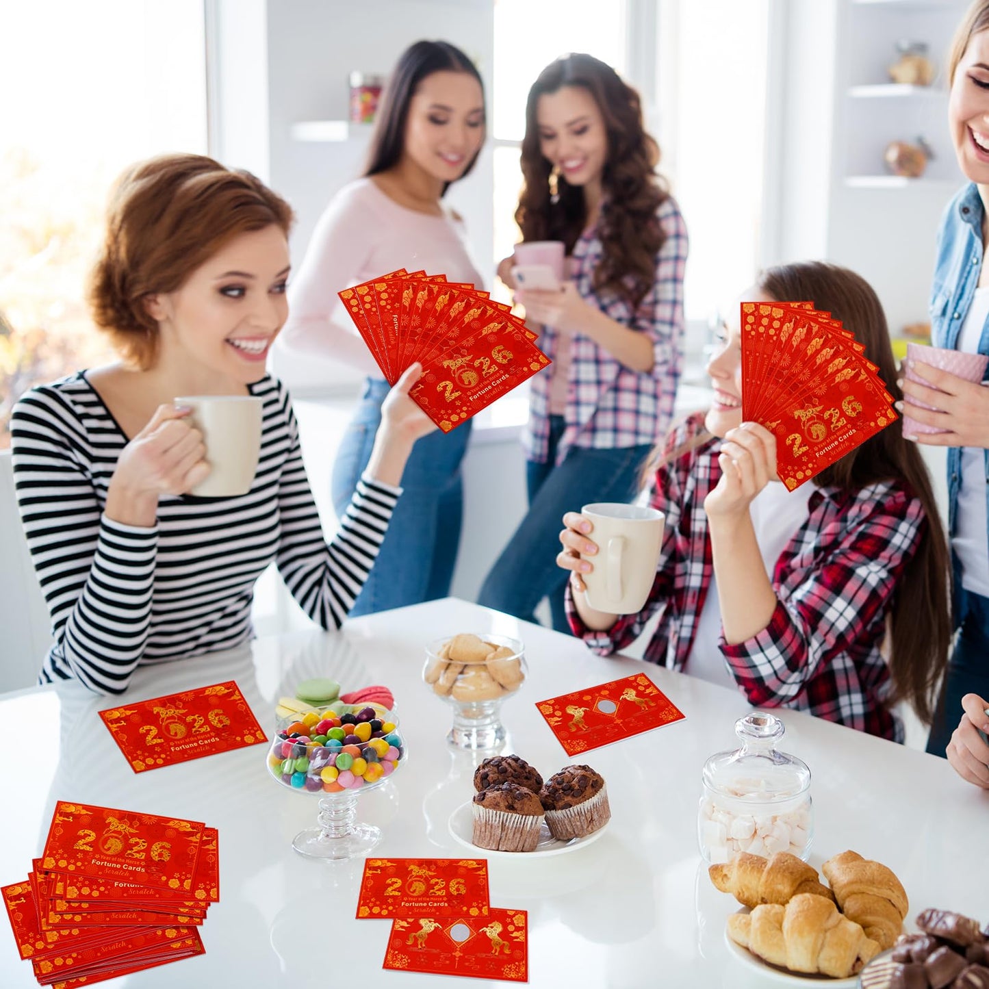 Jetec 40 Count Chinese New Year Scratch Off Fortune Cards – Lunar New Year Party Favors