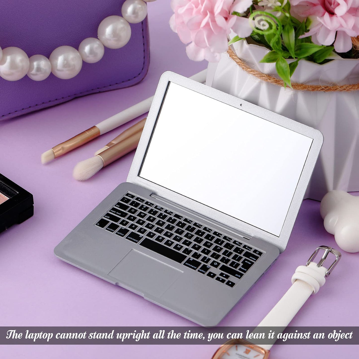 Jetec Mini Cat Laptop Toy Mirror – Silver Pocket Mirror 3.7 x 2.5 in