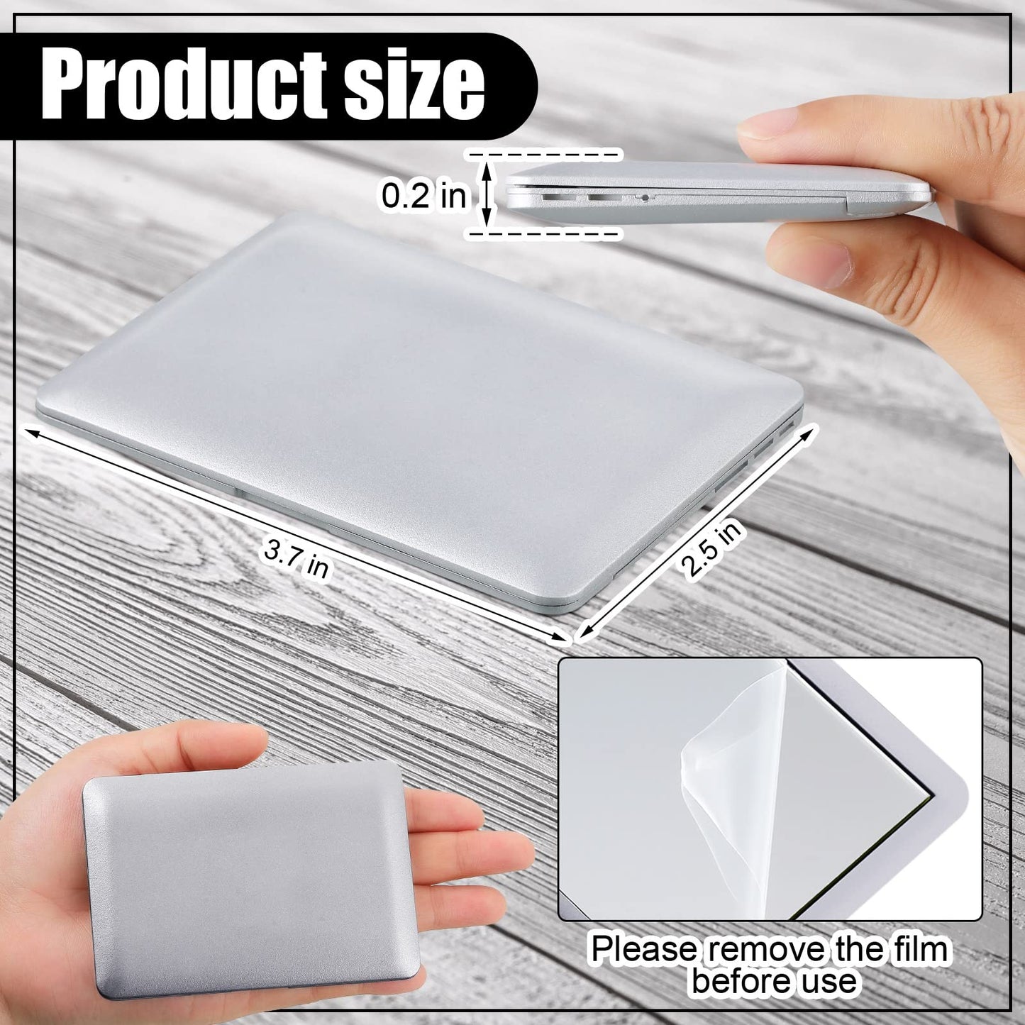 Jetec Mini Cat Laptop Toy Mirror – Silver Pocket Mirror 3.7 x 2.5 in