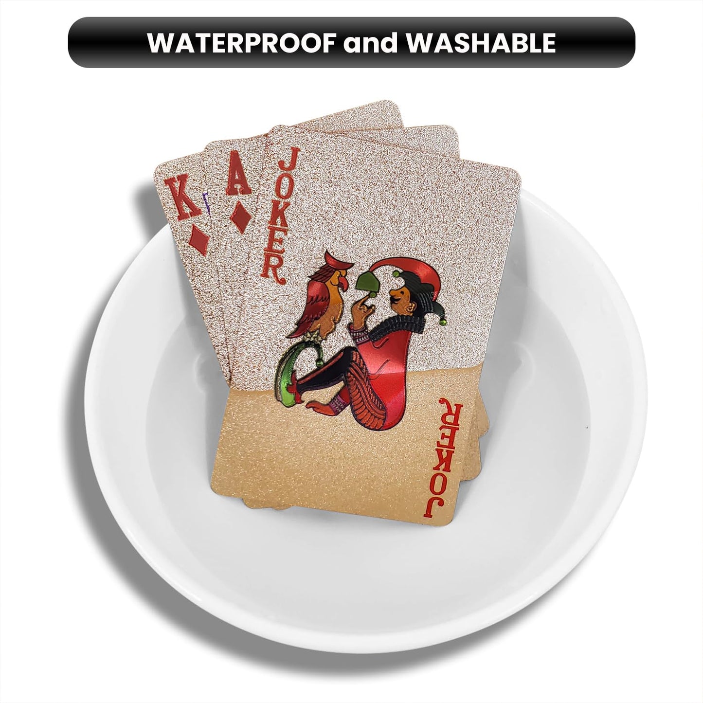 Jeuristic Unique Interomix Waterproof Playing Cards – Premium Plastic Deck, Shiny Pink