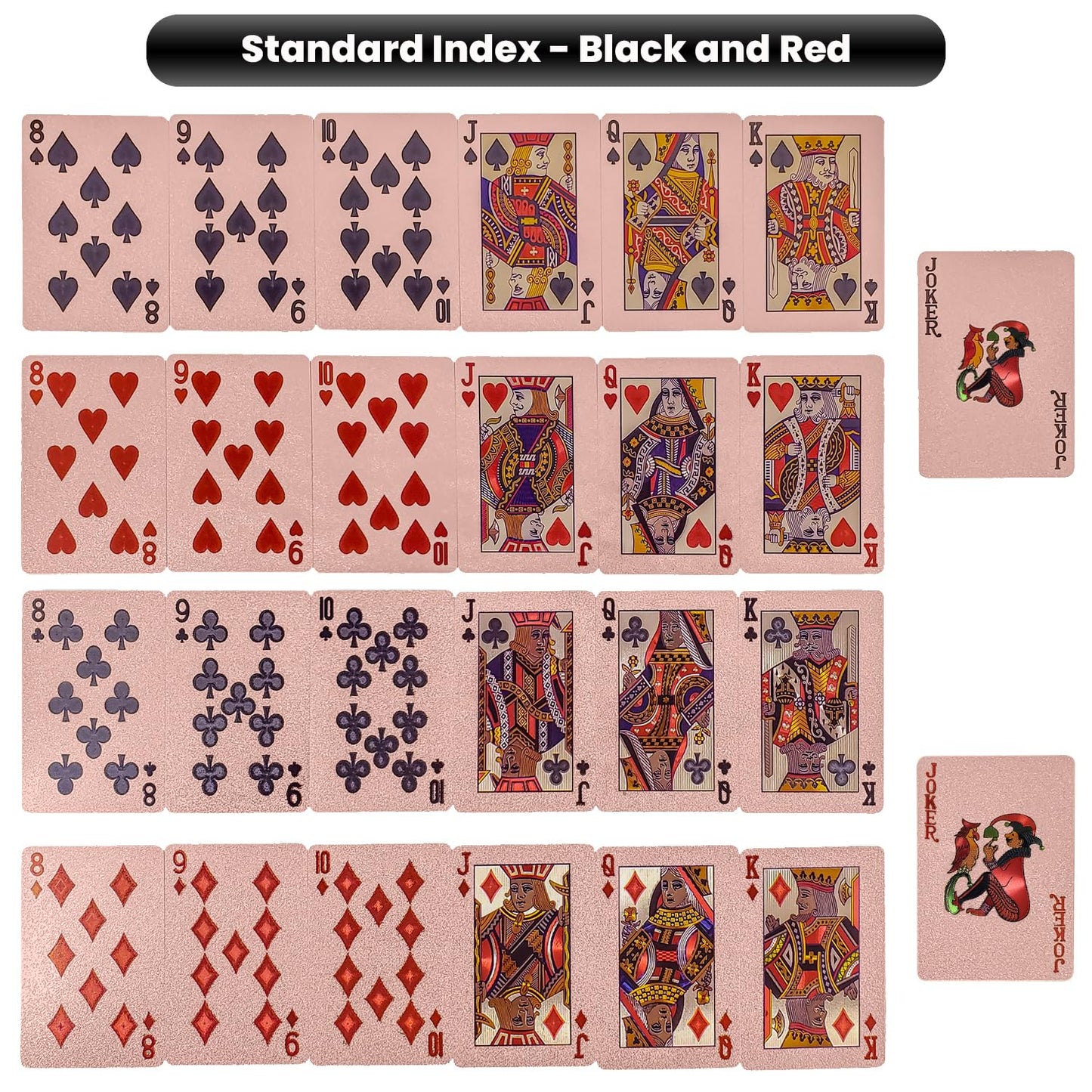Jeuristic Unique Interomix Waterproof Playing Cards – Premium Plastic Deck, Shiny Pink
