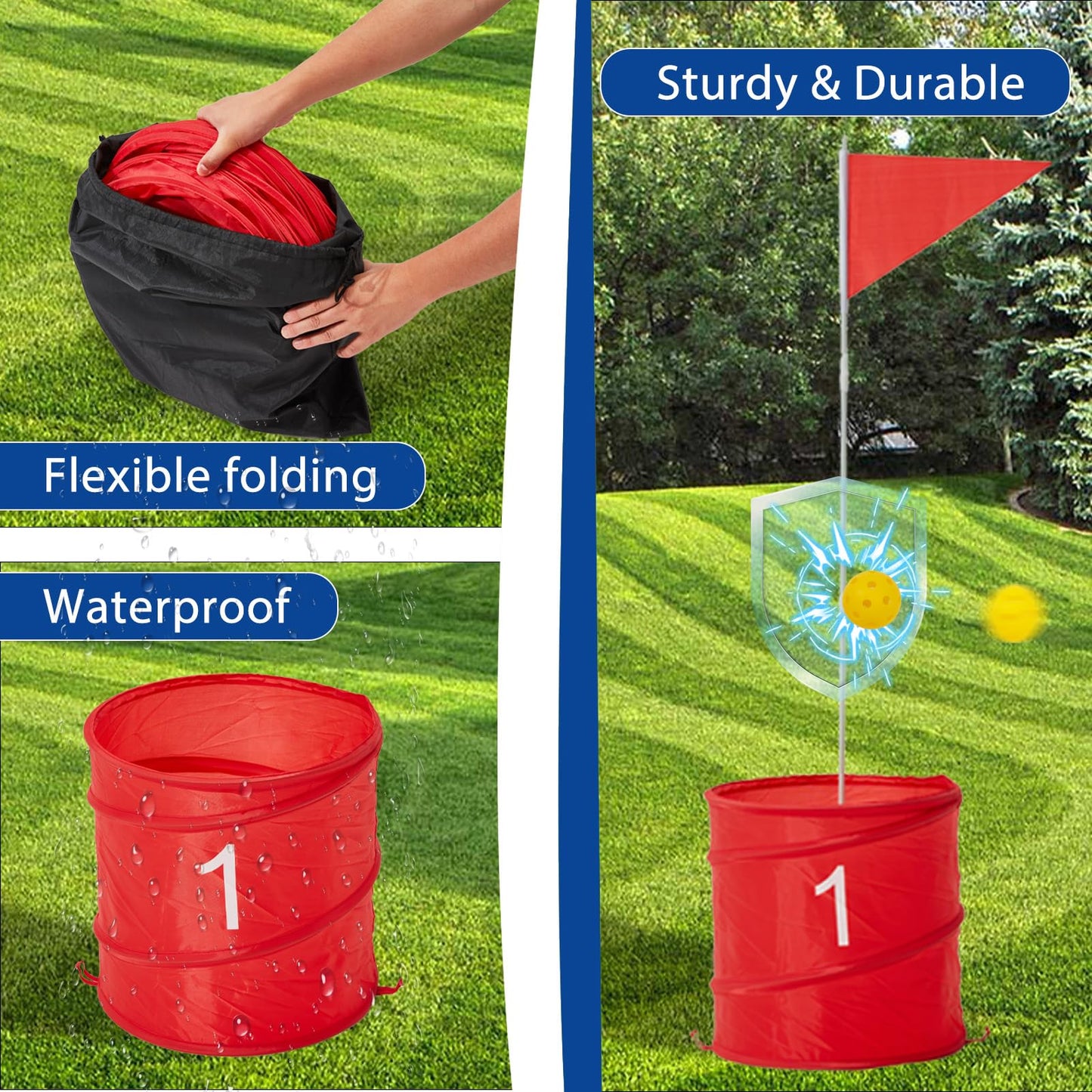 JFHID Bucket Yard Golf Game – 9-Hole Portable Set for Beach, Backyard & Parties