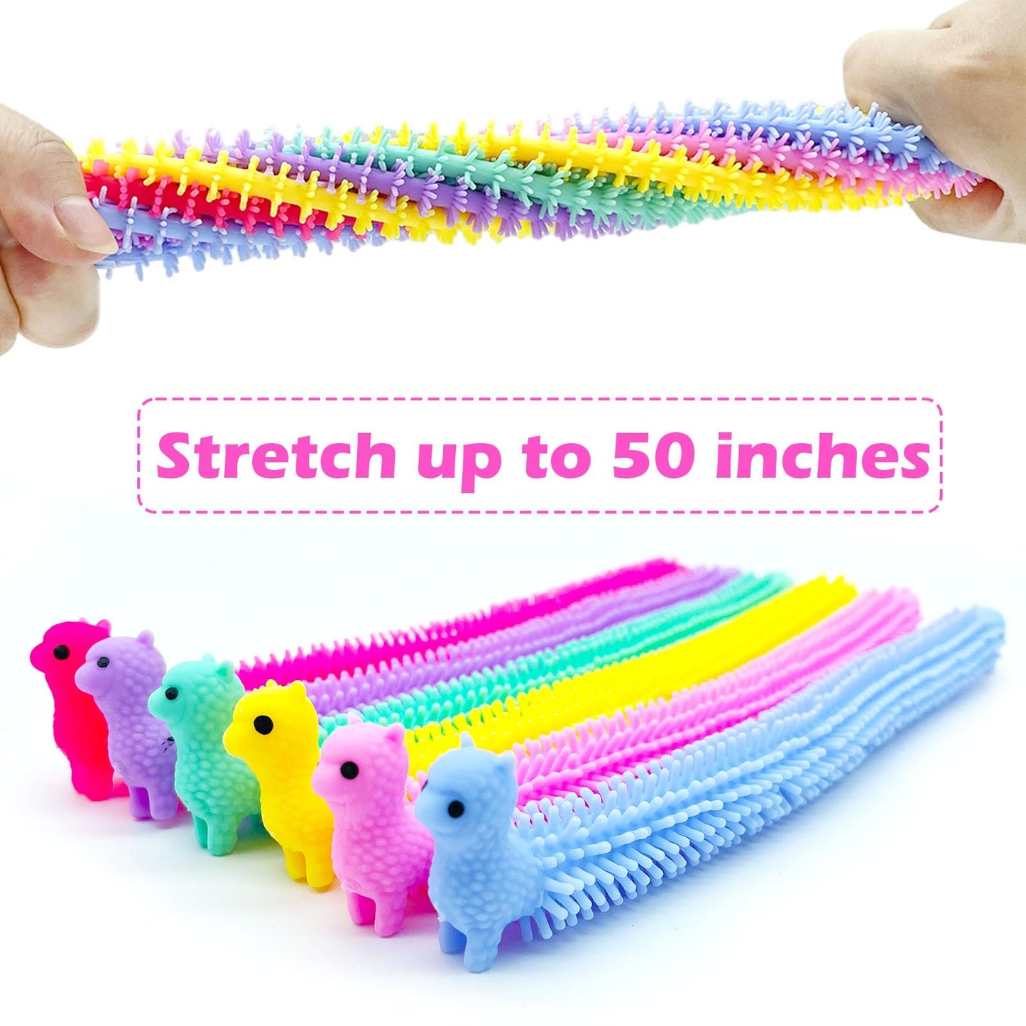 Jgalnim 30pcs Alpaca Stretchy Fidget Toys — Sensory Strings for Kids & Adults, Stress Relief & Party Favors
