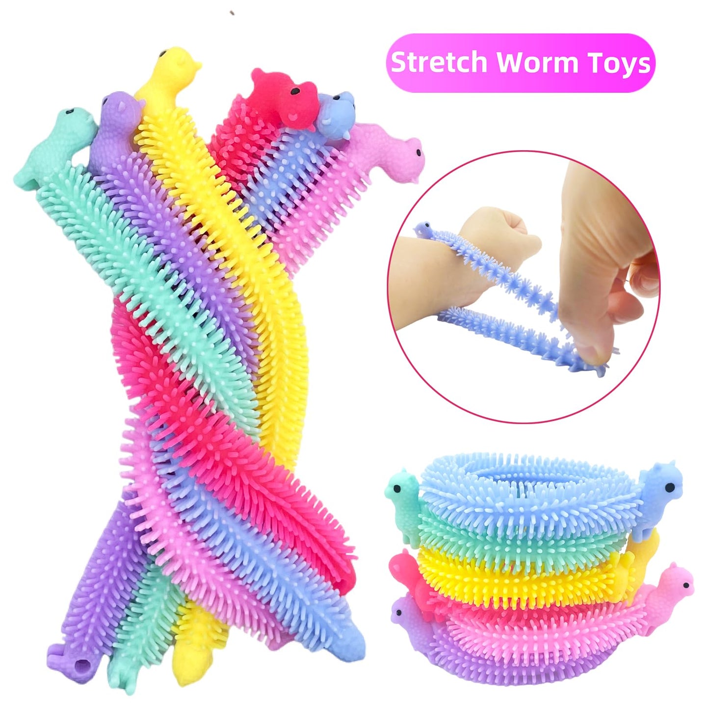 Jgalnim 30pcs Alpaca Stretchy Fidget Toys — Sensory Strings for Kids & Adults, Stress Relief & Party Favors