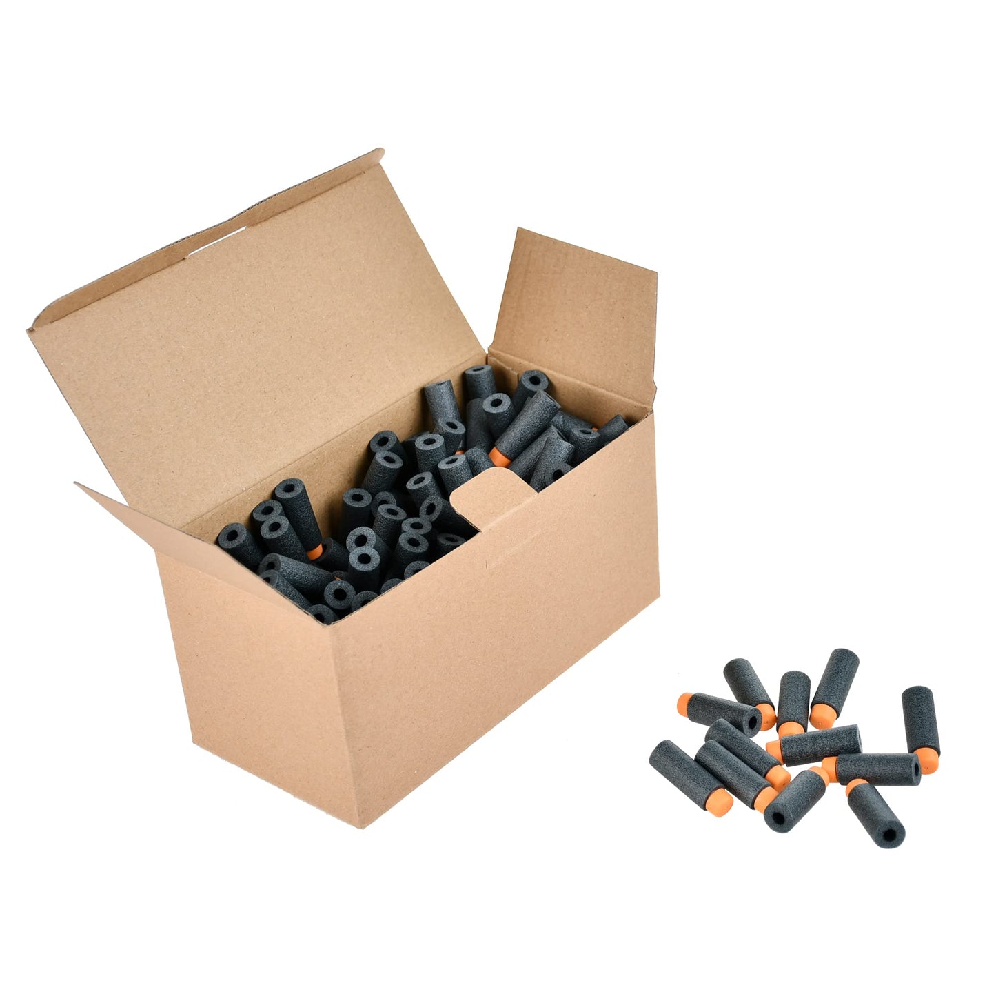 JGCWorker 200pcs 2nd Gen Half-Length Soft Darts for Adventure Force Nexus Pro & Worker Swift – Black & Orange