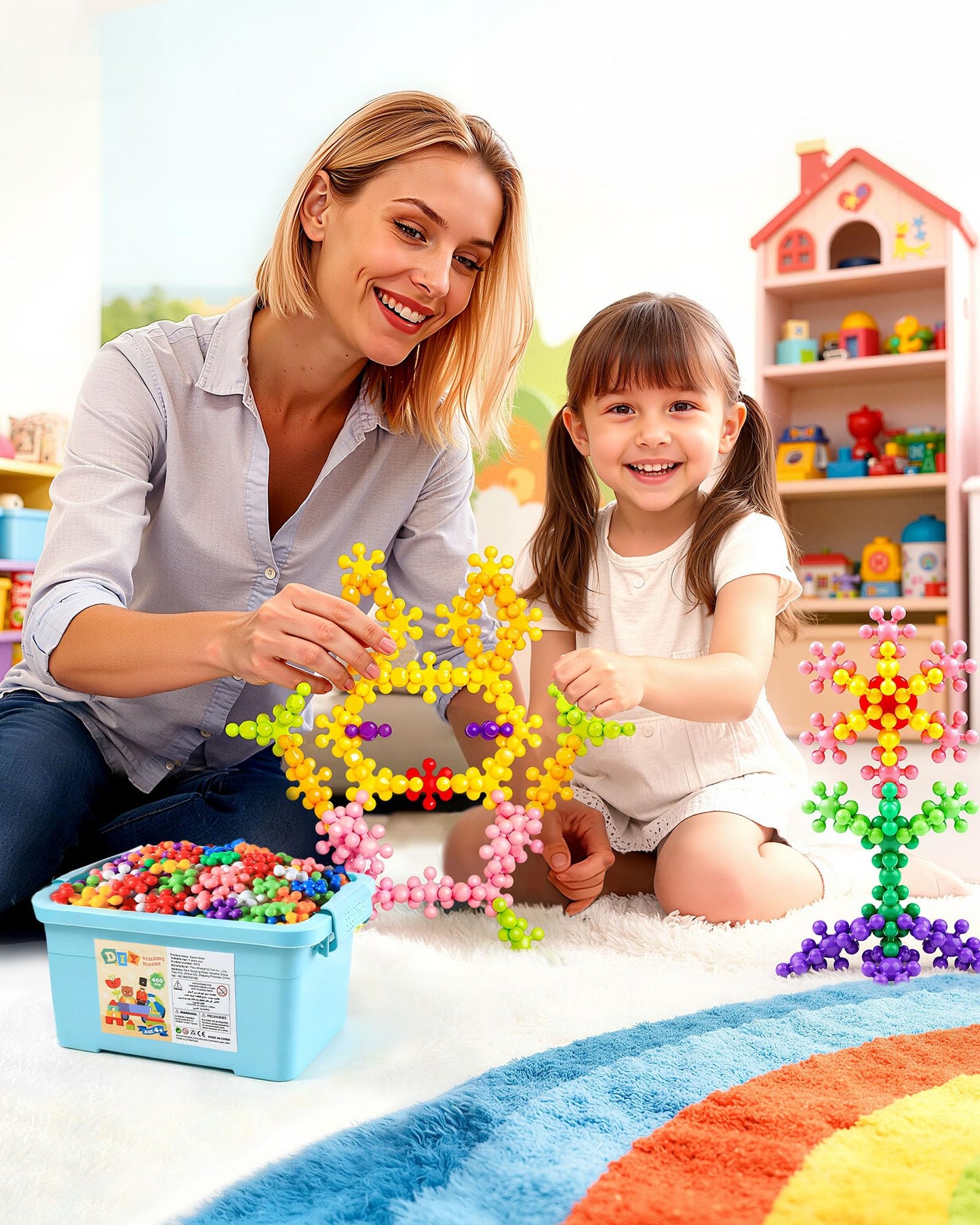 JGLXF 400-Piece Building Blocks Set – STEM Educational Interlocking Blocks for Ages 3+