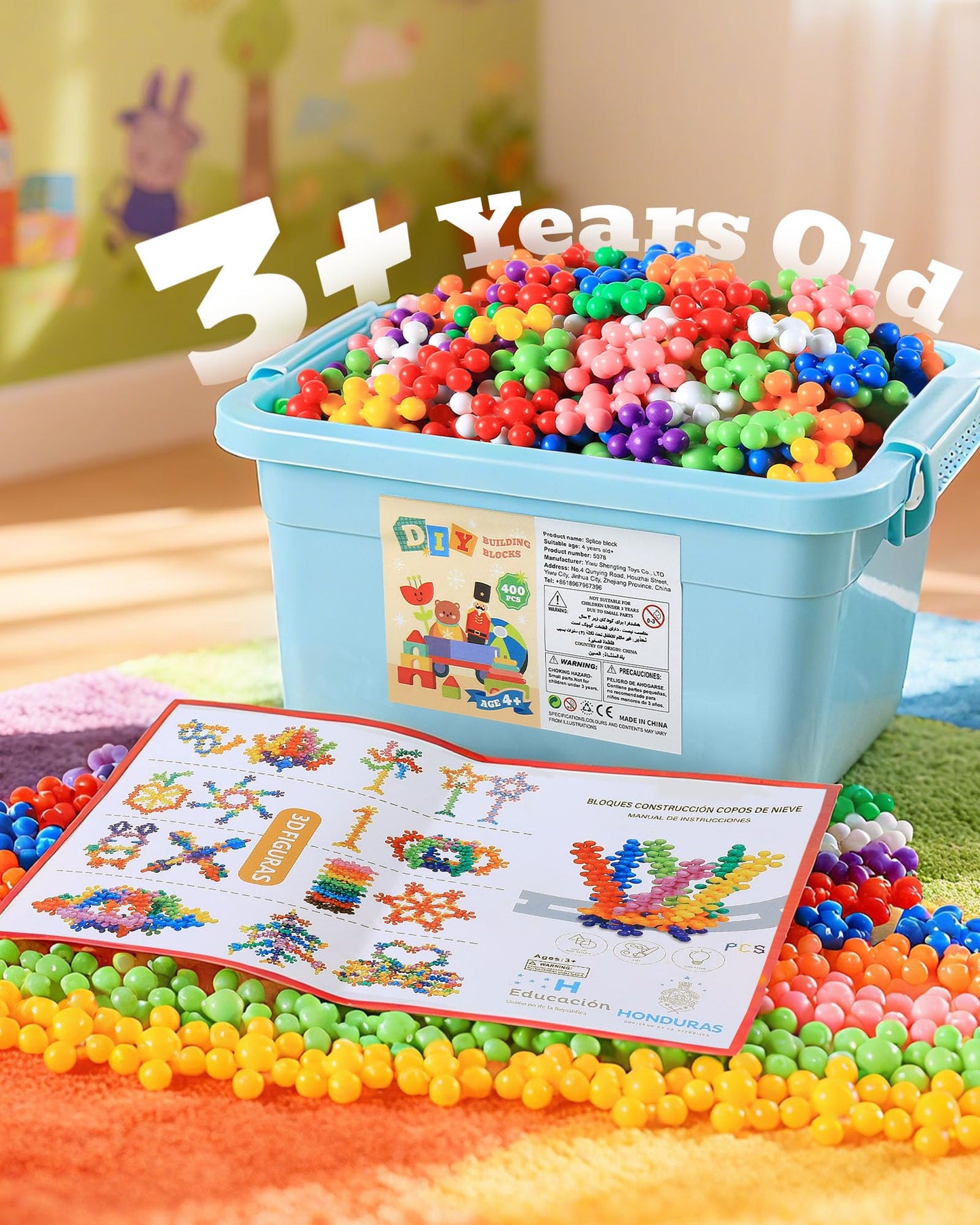 JGLXF 300-Piece Building Blocks STEM Toys for Preschool | Interlocking Solid Plastic Blocks for Ages 3+