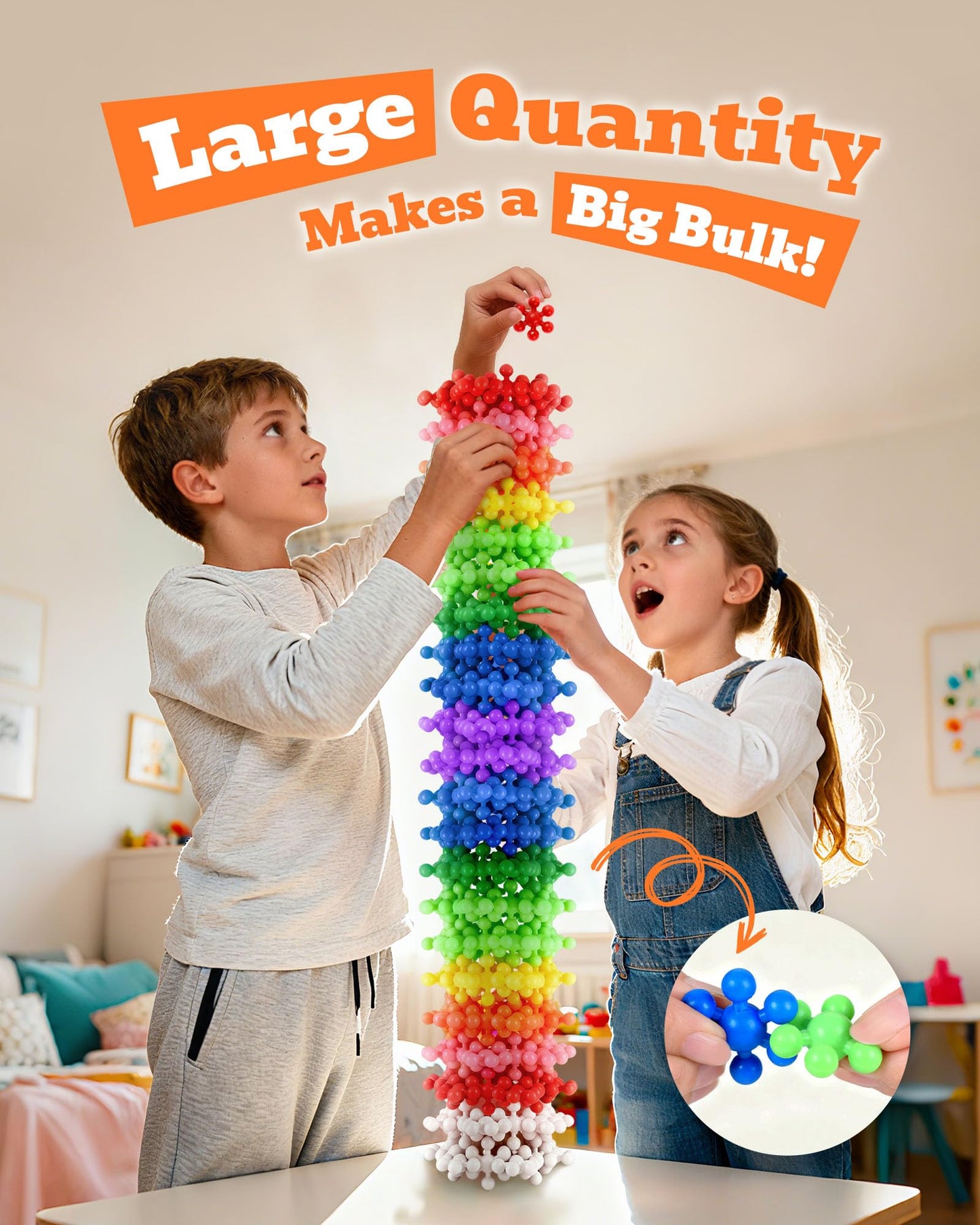 JGLXF 400-Piece Building Blocks Set – STEM Educational Interlocking Blocks for Ages 3+