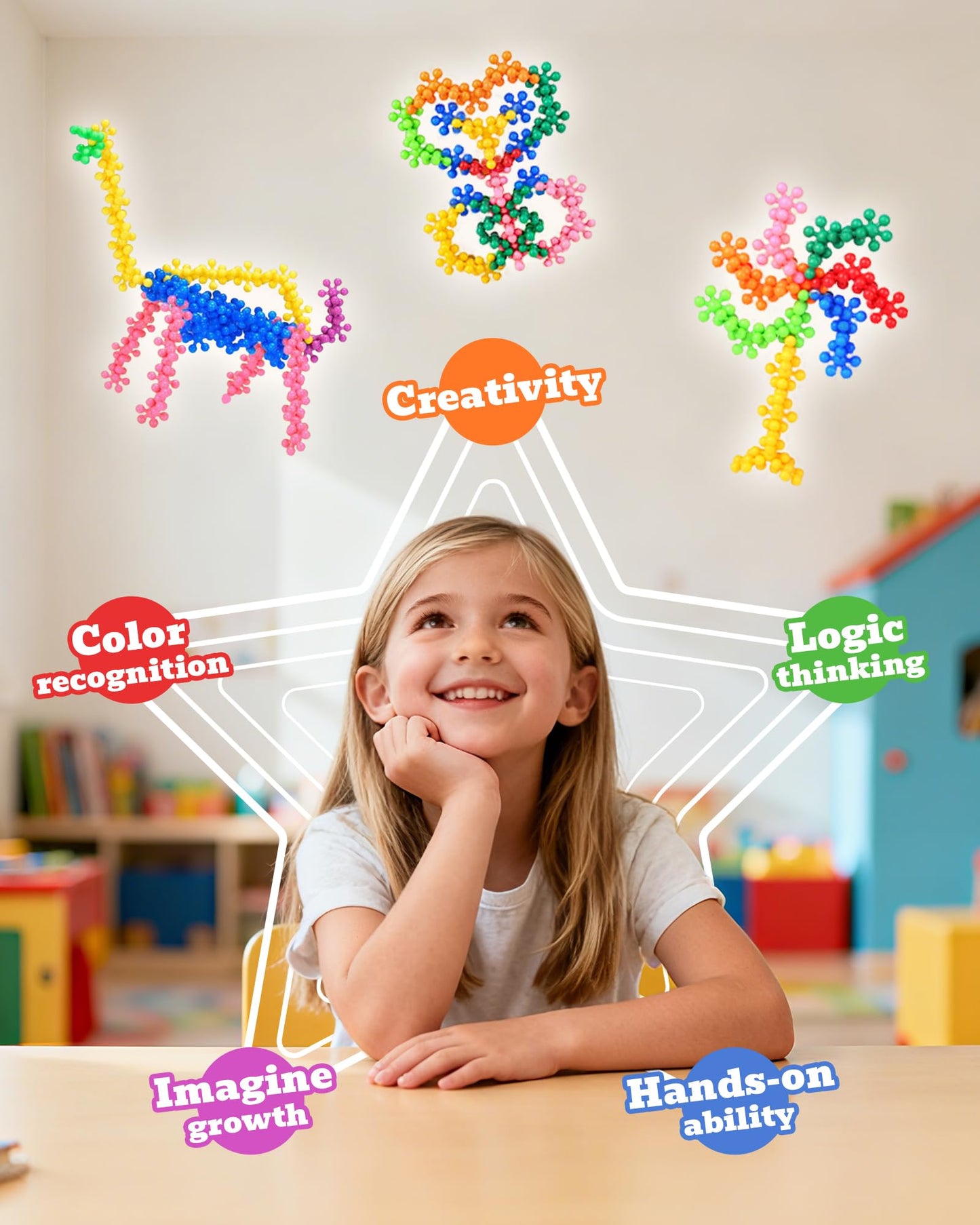 JGLXF 400-Piece Building Blocks Set – STEM Educational Interlocking Blocks for Ages 3+
