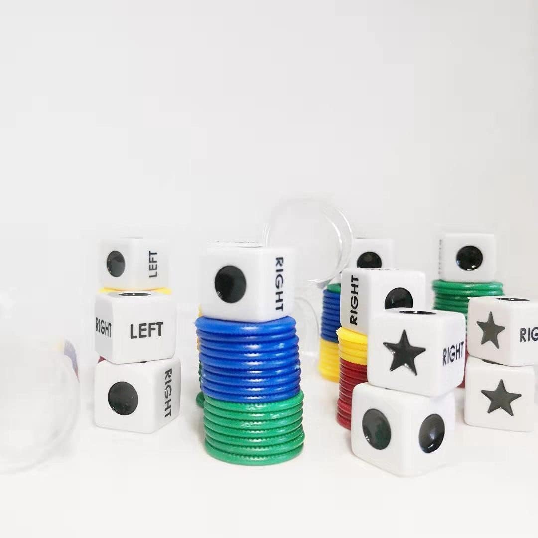 JHFY Left Right Center Dice Game Prime Set Bundle – 2-Pack, Assorted Colors