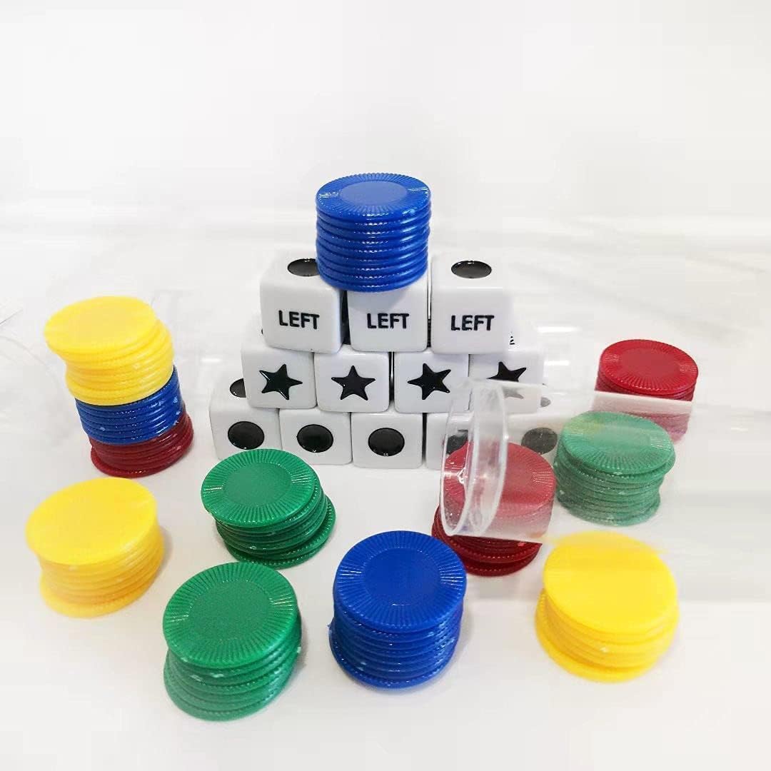 JHFY Left Right Center Dice Game Prime Set Bundle – 2-Pack, Assorted Colors