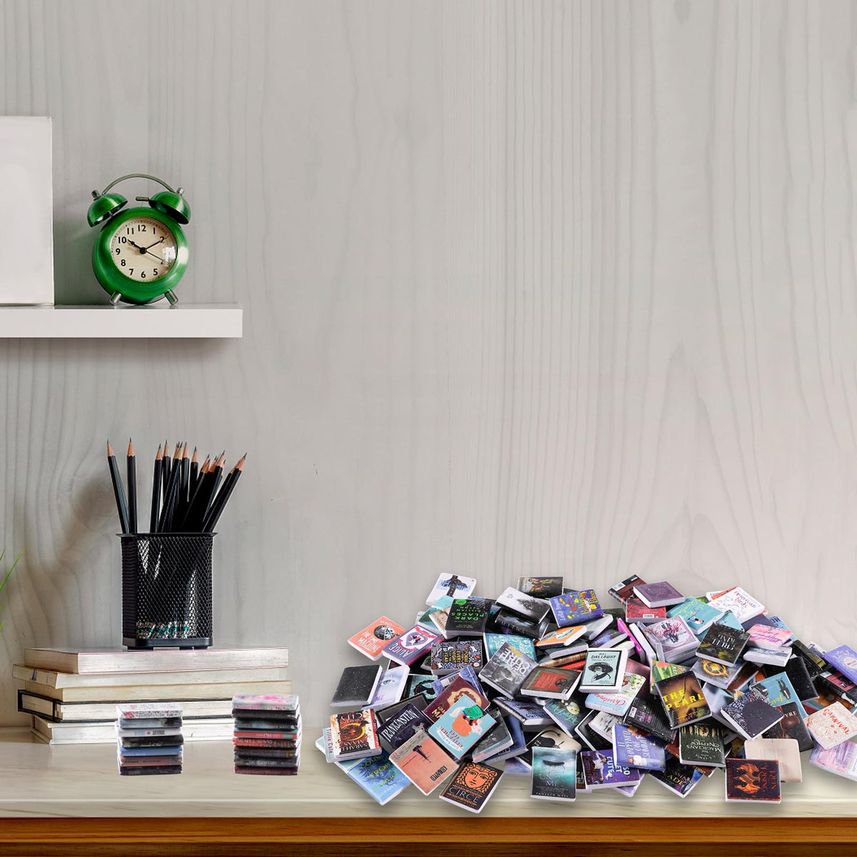 JHGCVX 300 Pcs Mini Books Set – 1:12 Dollhouse Miniature Books for DIY Decor