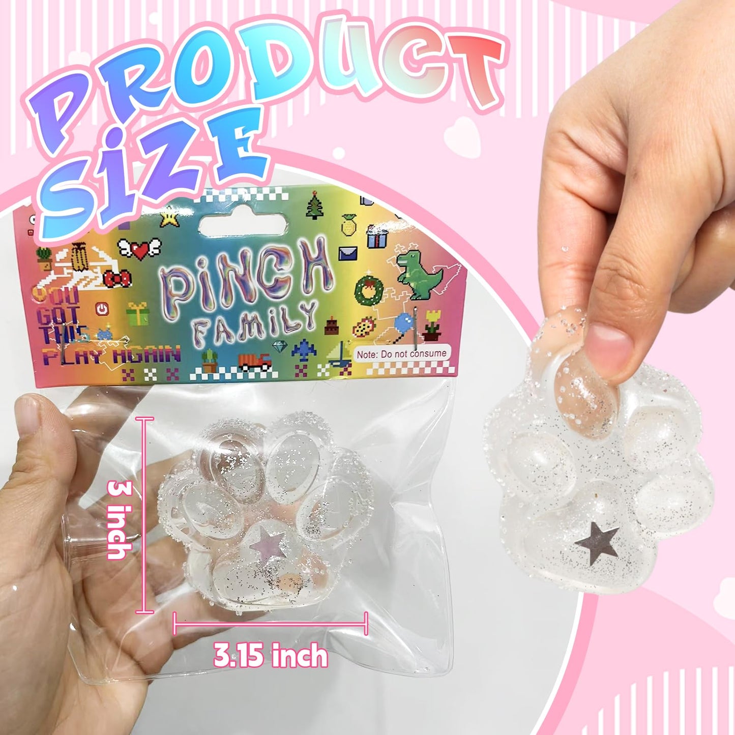 JIACAI Squishy Paw Cat Paw Squeeze Toy – Stress-Relief Fidget Mochi