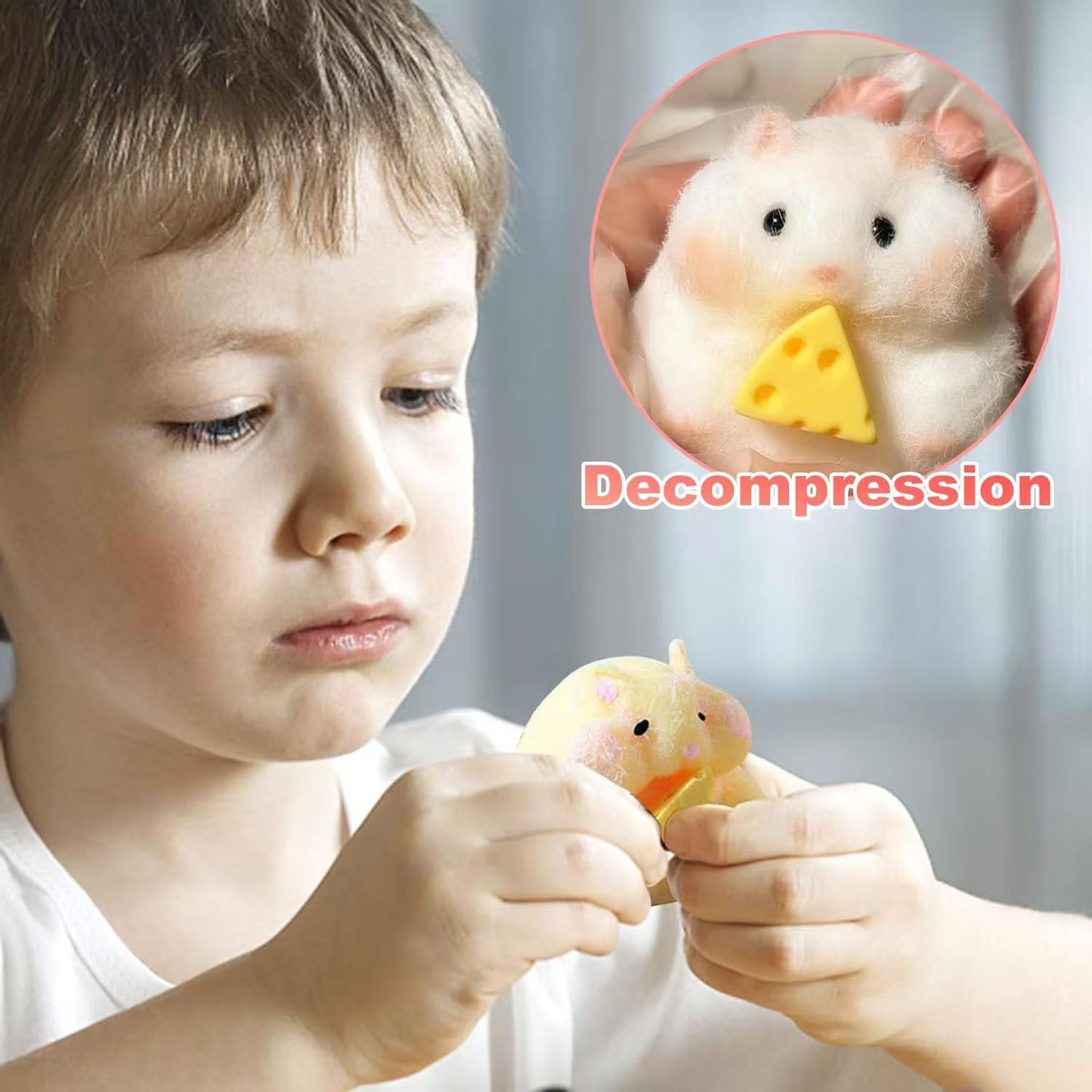 JIACAI 2pcs Squishy Hamster Toys – Cute Squeeze Fidget Stress Relievers